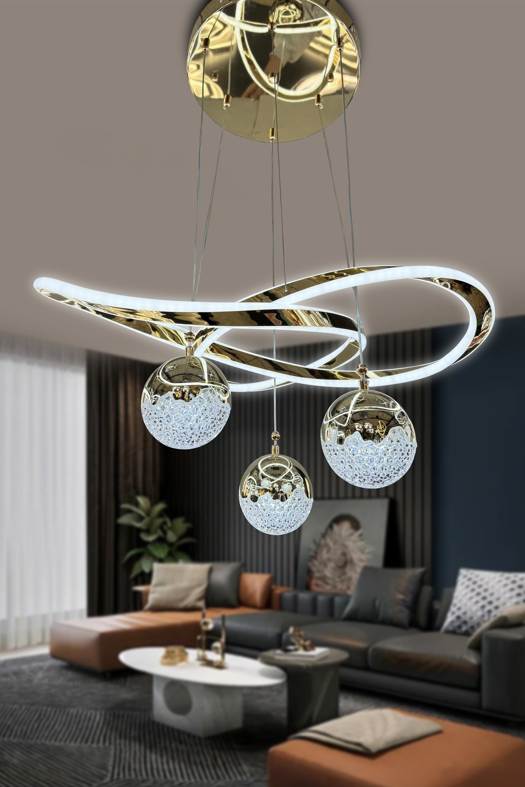 Kardelen Çift Ledli 3 Toplu İthal Led Avize (243)