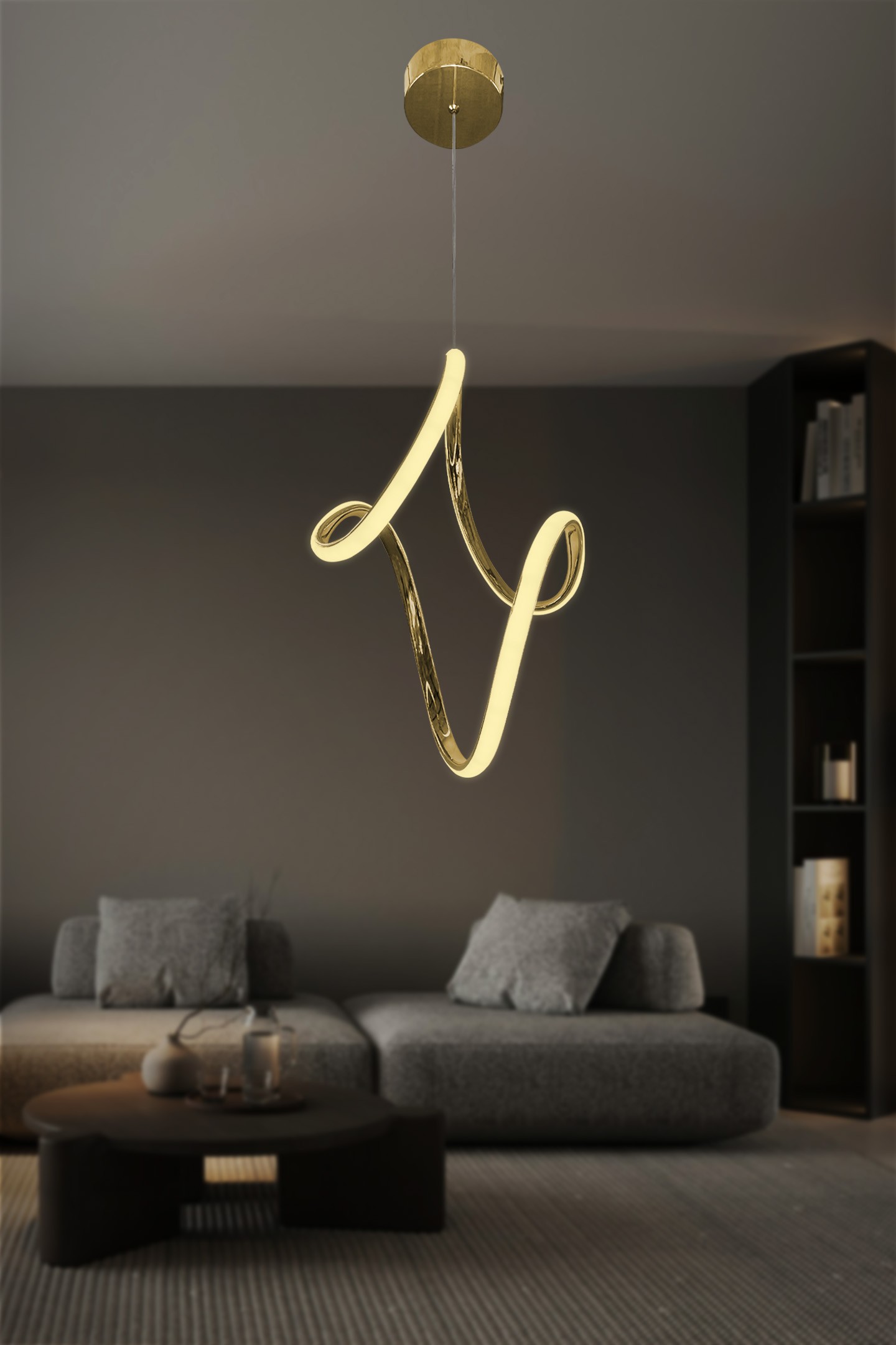 Badem Topsuz Modern Koridor & Oturma Odası Sarkıt Avizesi
