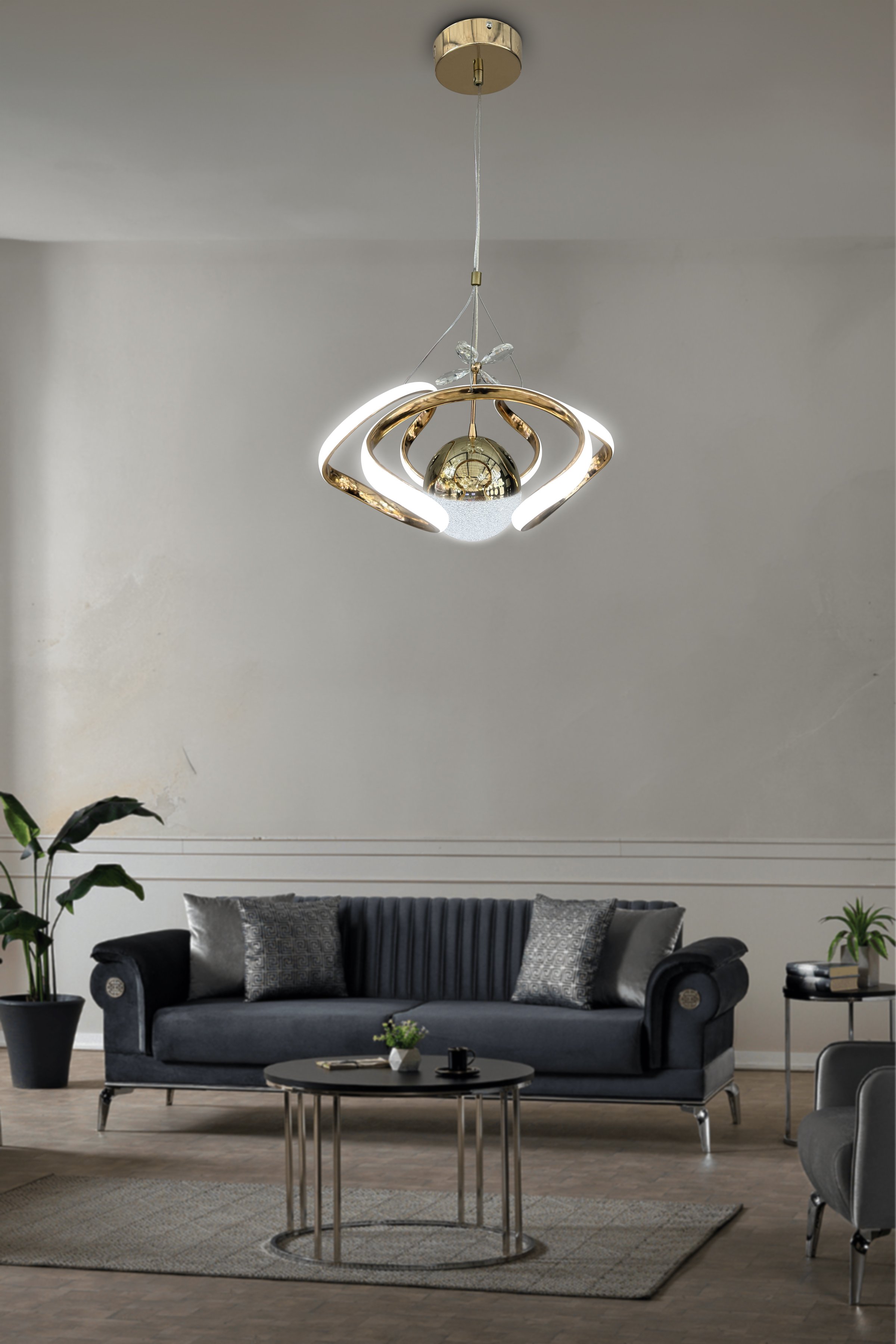 Dron Tek Top 2 modern Sarkıt Led Avize