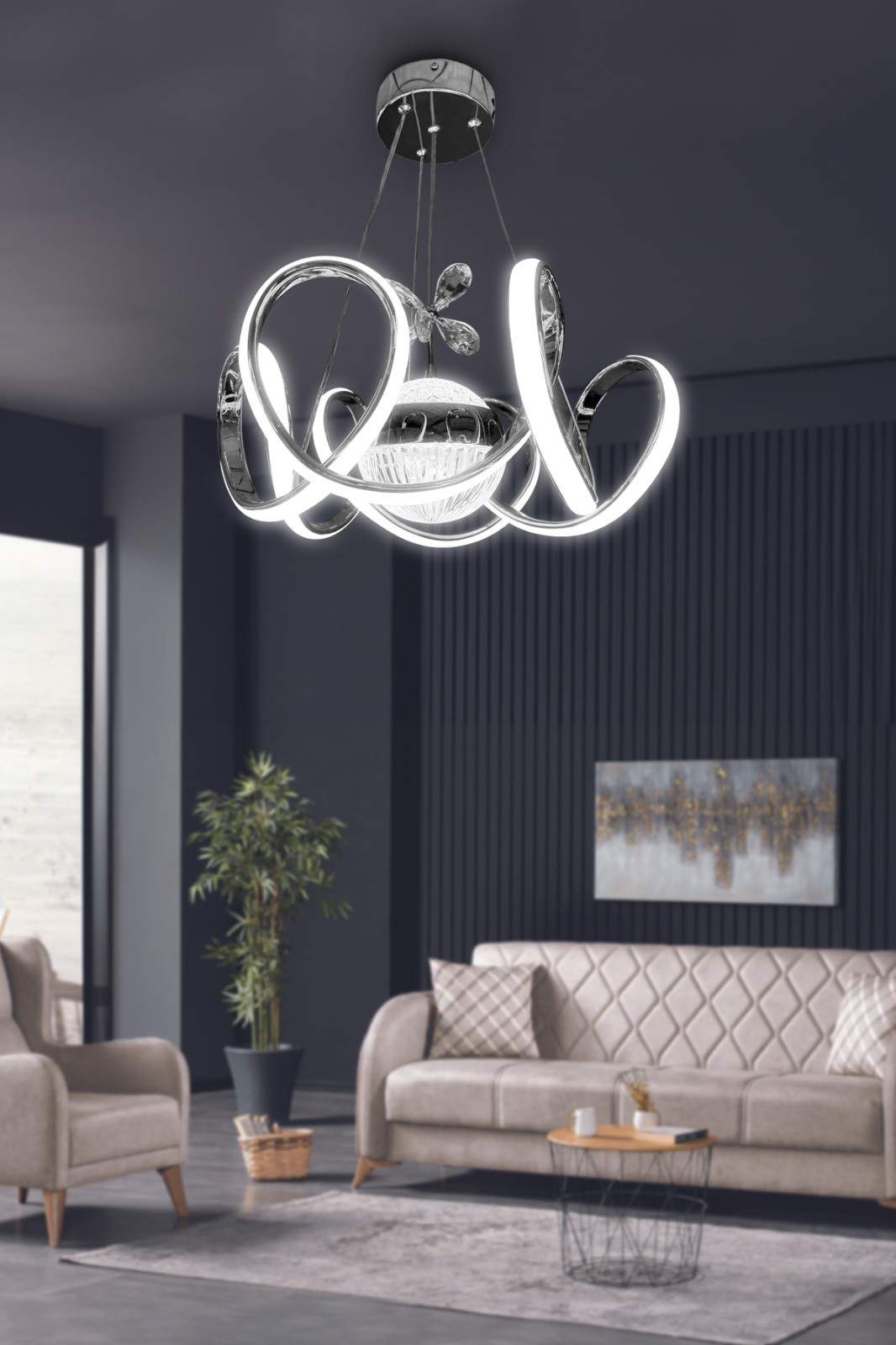 Melisa Modern Sarkıt Led Avize Powerled Lümen Gücü Yüksek Led Avize