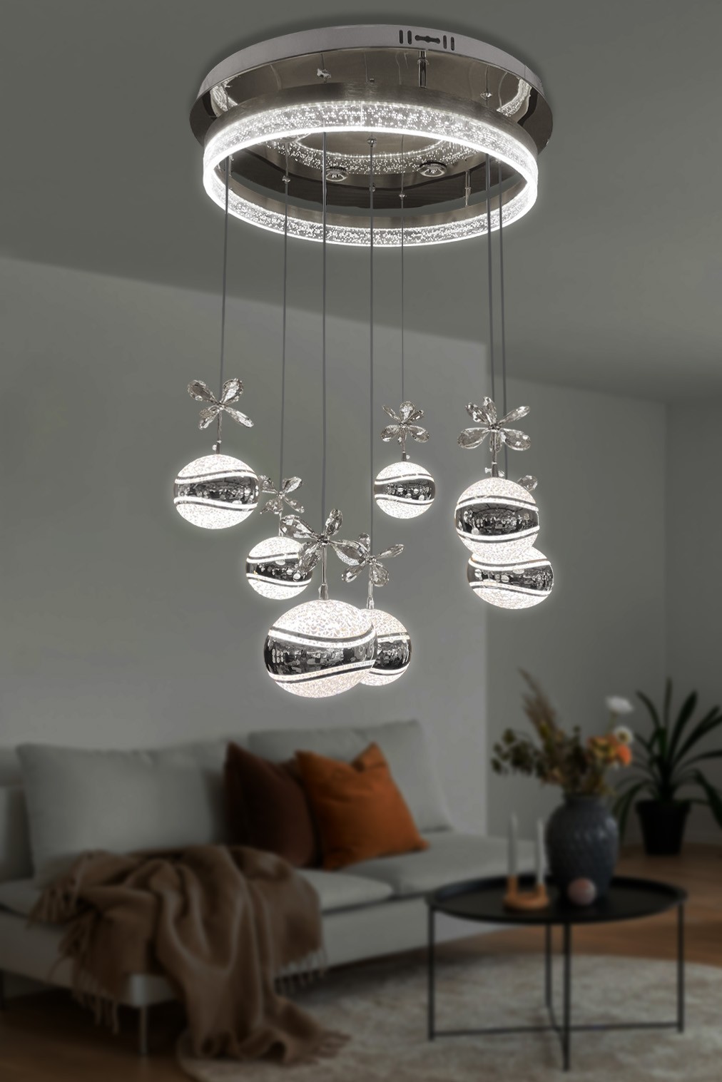 7 li Eliza Top Modern Sarkıt Led Avize