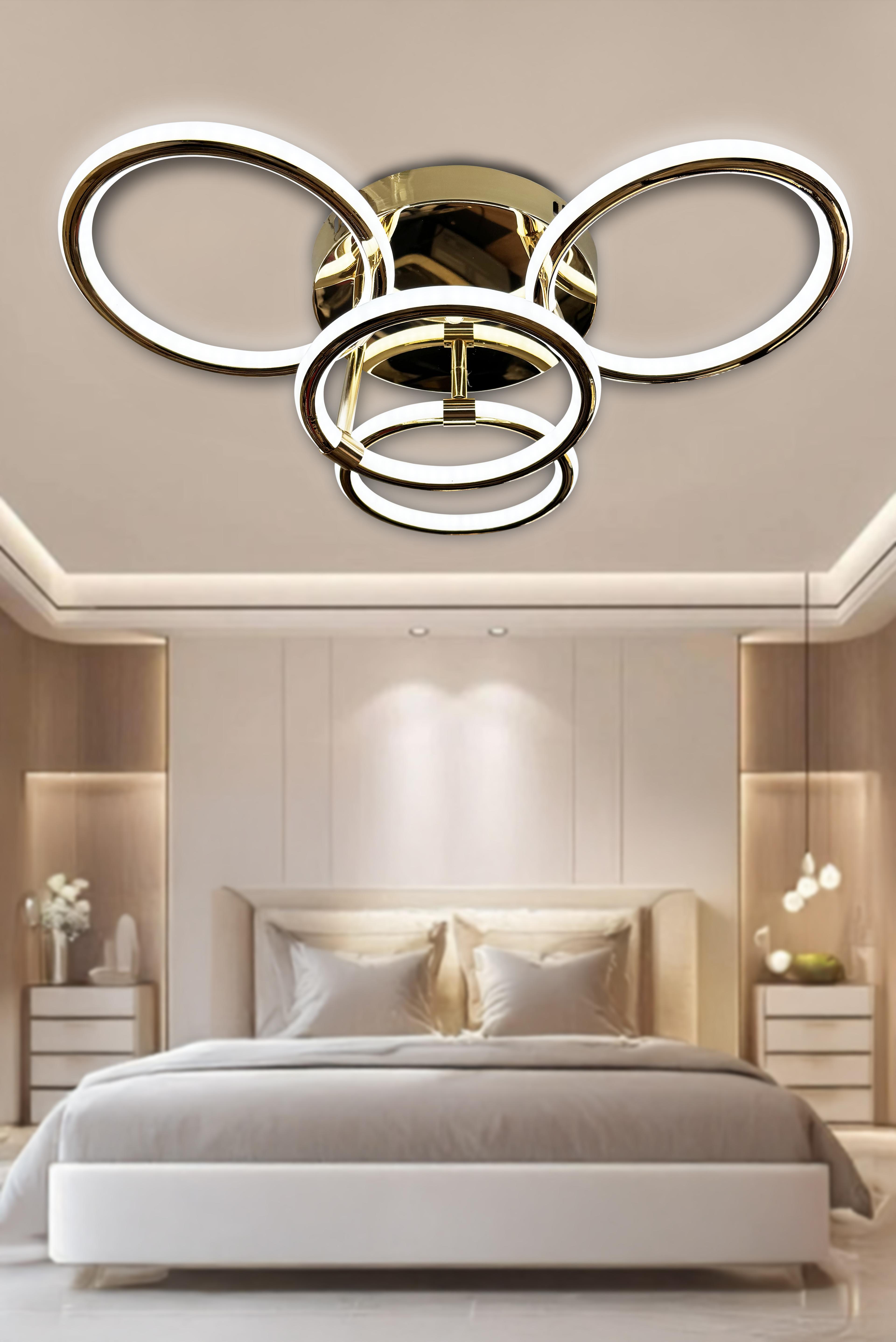 Exen Plafonyer Çift Ledli Led Avize 3+1