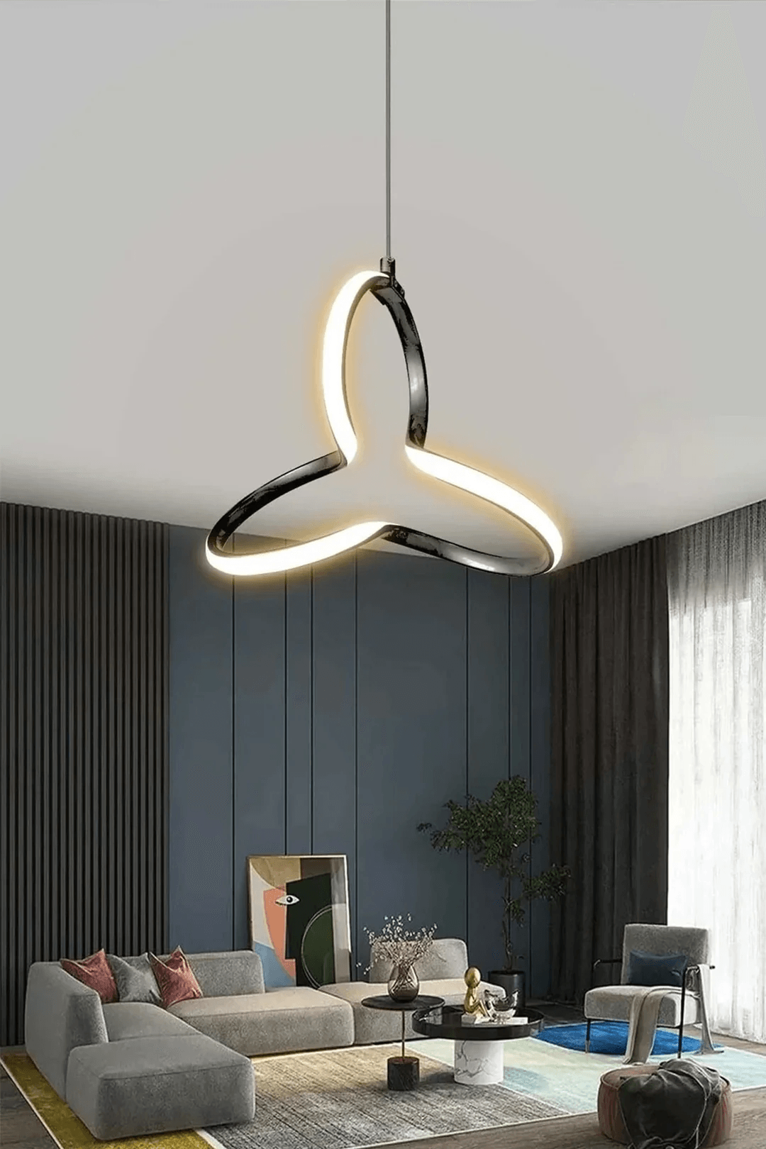 Yonca Tekli Modern Sarkıt Led Avize 1 Yıl Garantili