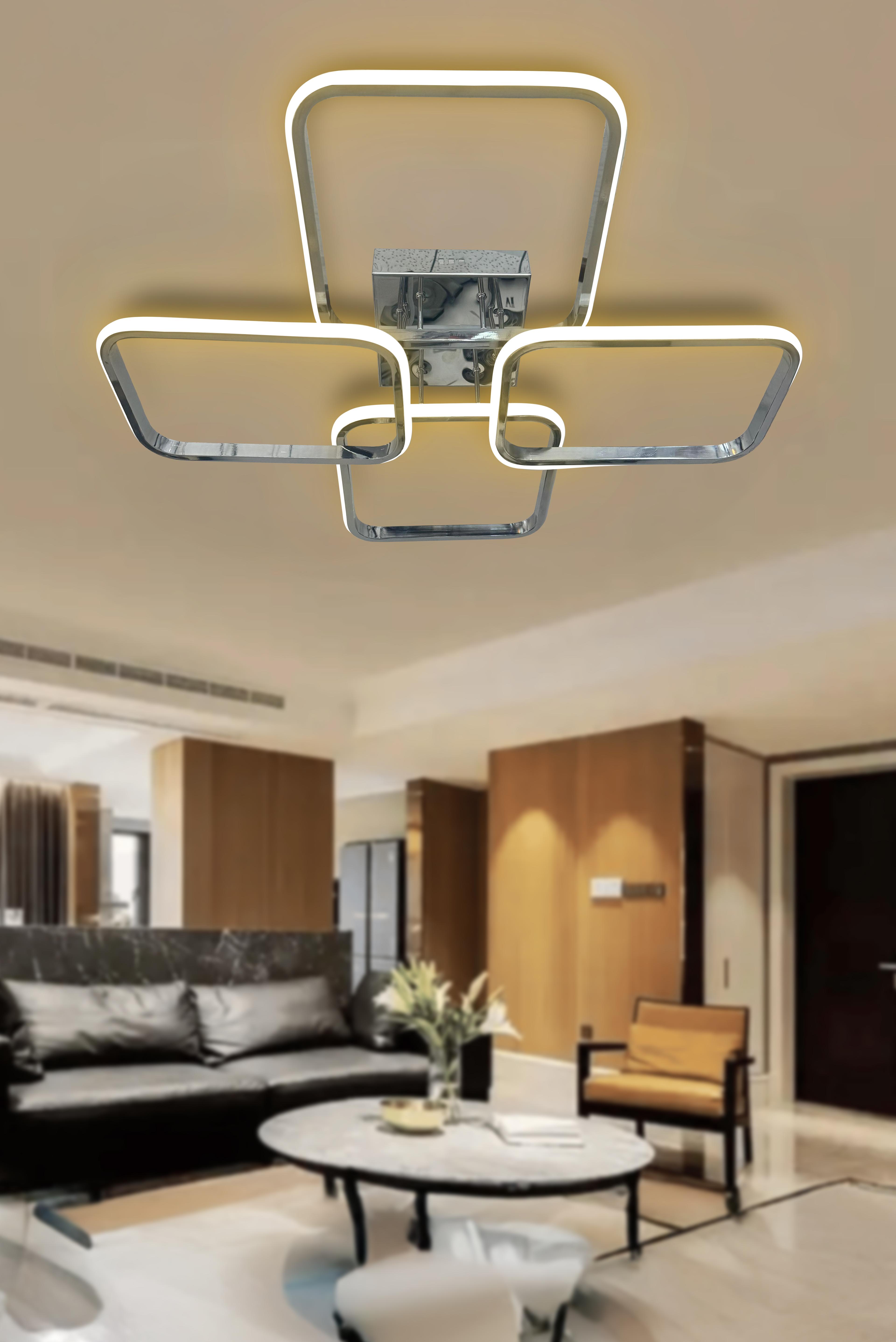 4'lü Kare Plafonyer Led Avize