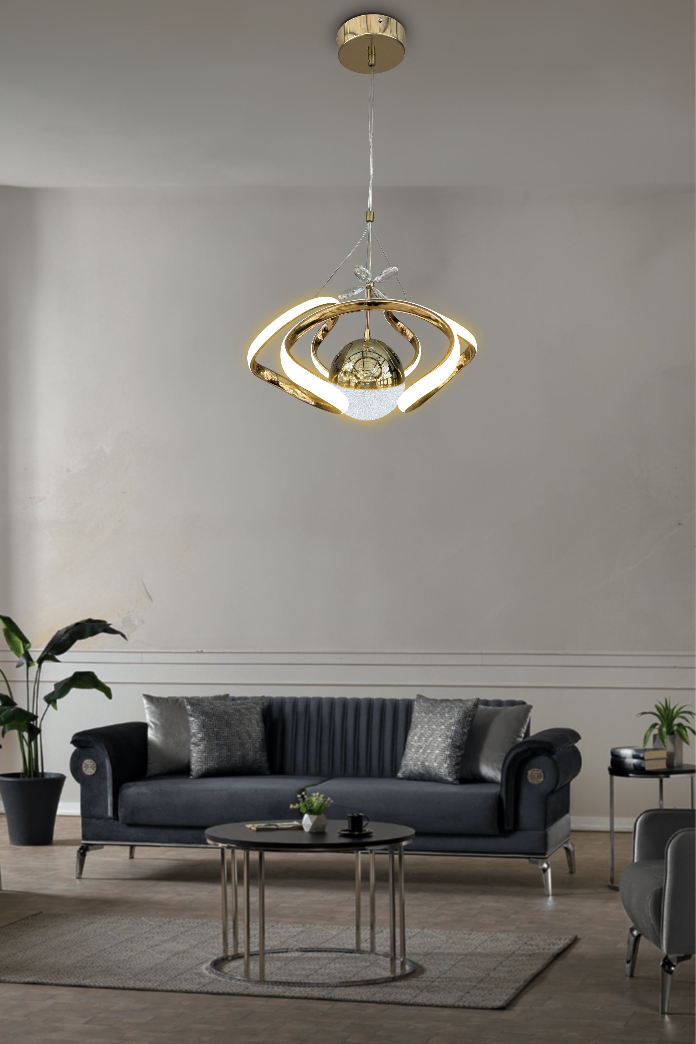 Dron Tek Top 2 modern Sarkıt Led Avize