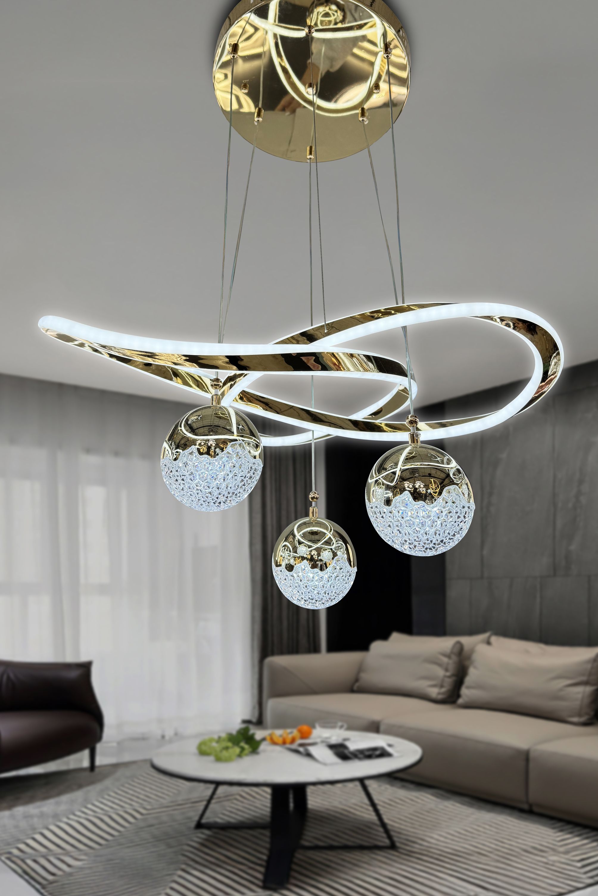 Kardelen Çift Ledli 3 Toplu İthal Led Avize (243)