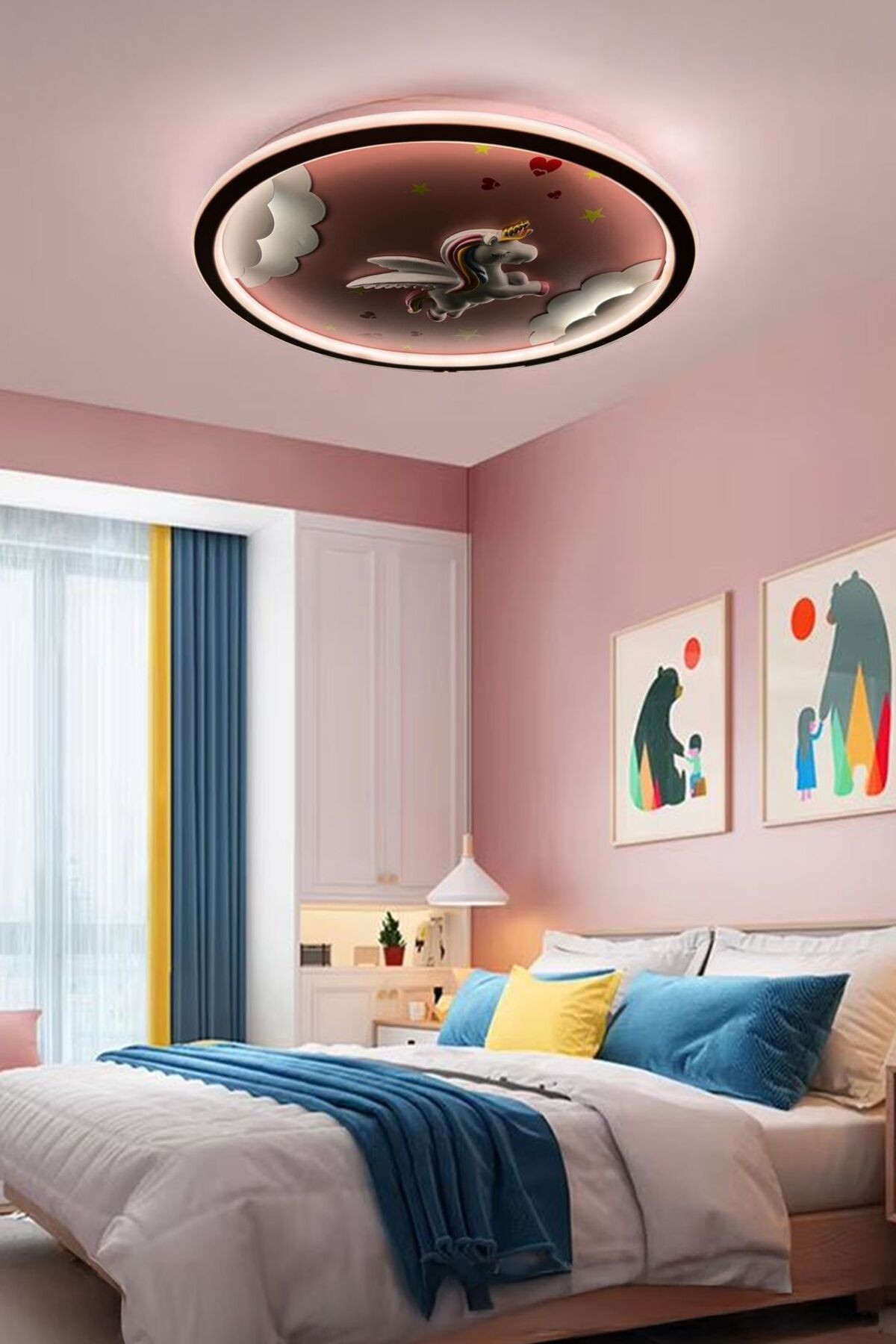 Modern Plafonyer Erkek-Kız Çocuk Odası Avizesi ( gece lambası modlu ) Led Avize