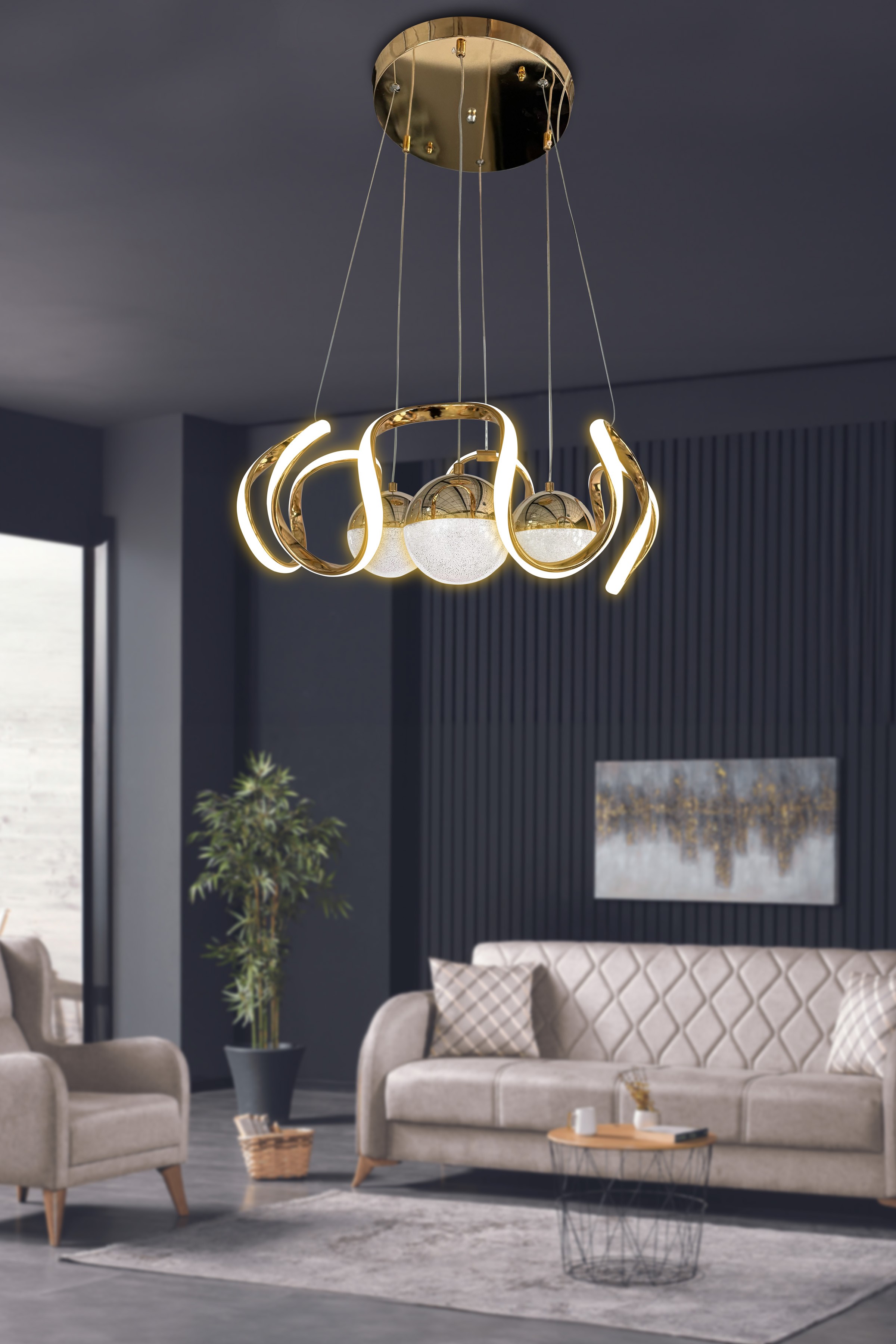 Arya 3 Renk Modern Sarkıt 3 Toplu Led Avize Powerled