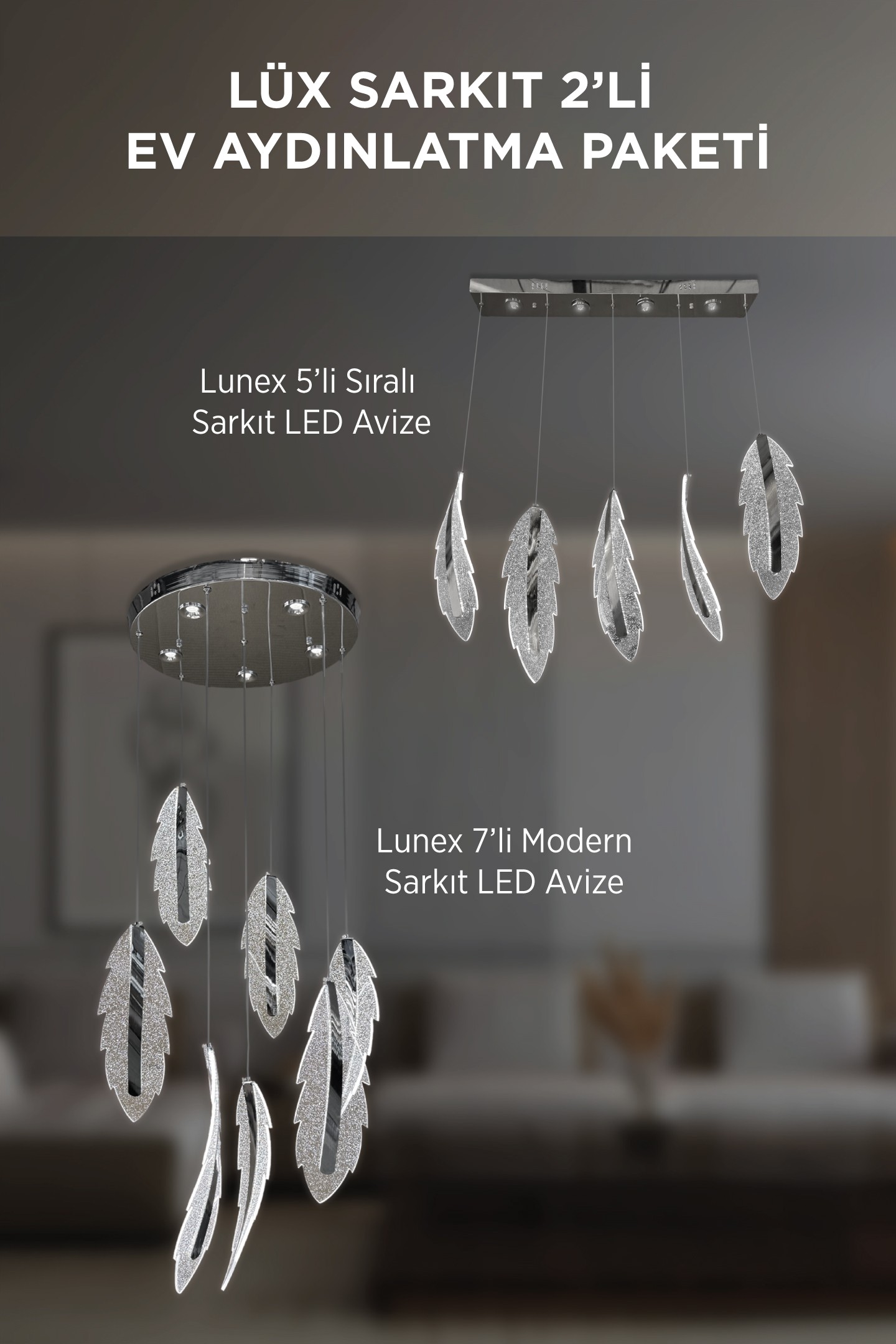 Lüx Sarkıt 2'li Ev Aydınlatma Paketi