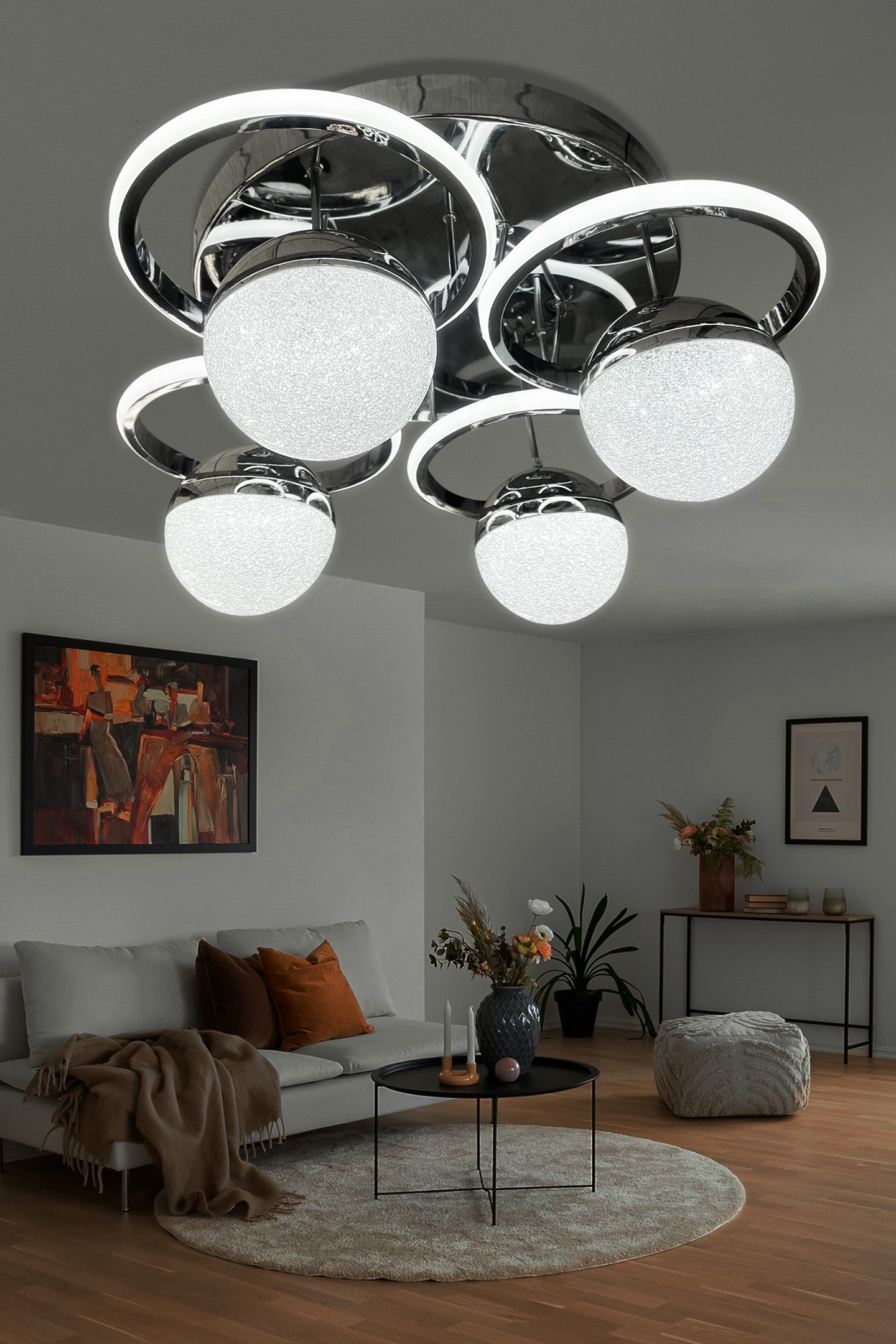 Modern 4 Toplu Plafonyer Ledli Avize (250-4lü)