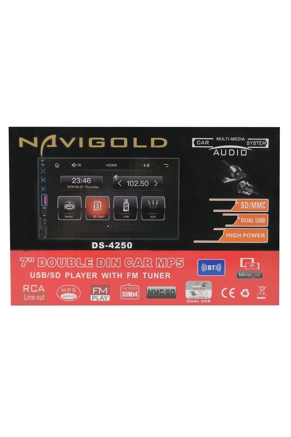 Navigold DS-4250 MP5, FM, Bluetooth, USB, SD/MMC, Double Teyp