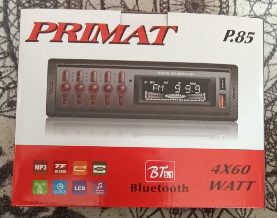 PRİMAT  Çift USB Girişli Bluetooth Oto Teyp Araba Teybi Radyo Sd Aux Teyp Çift Amfi Çıkışlı