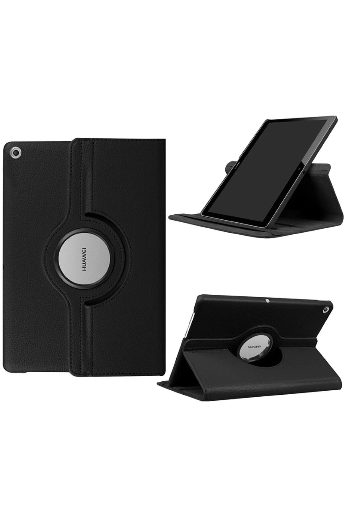 Huaweı T5 10 Inç Uyumlu  Kılıf 360 Dönerli Stand Deri Tam Koruma Donebılen