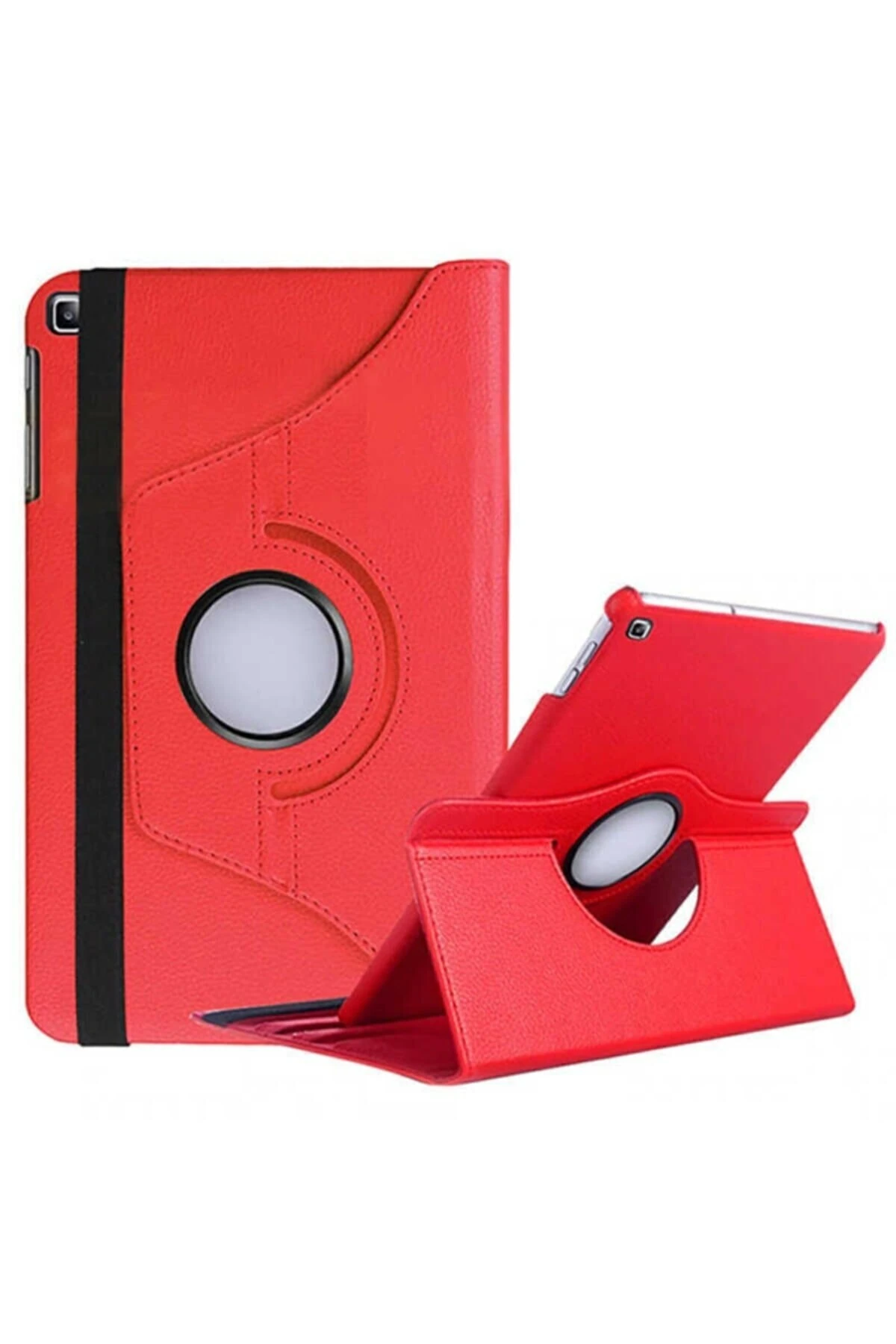 Tab A7 Lite 8.7" T220 T225 T227 Kılıf 360 Dönerli Standlı Tablet Kılıfı Kırmızı