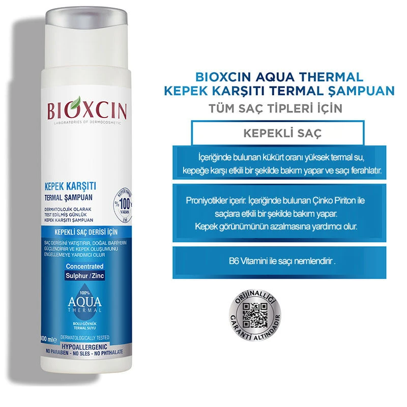 Bioxcin Aqua Thermal Kepek Karşıtı Bakım Şampuanı 300mL