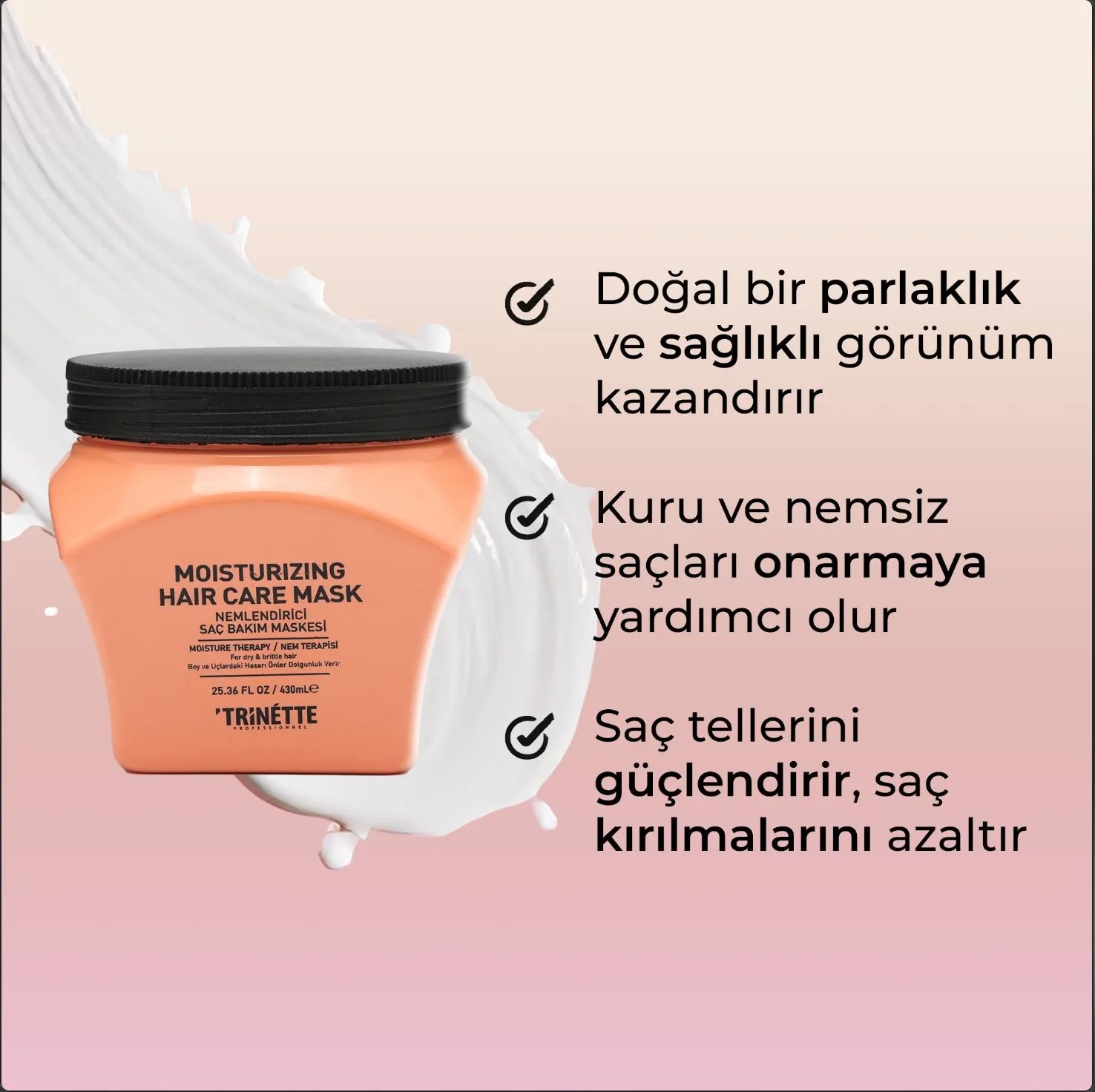 Trinette Professionnel Nemlendirici Saç Bakım Maskesi 430ML