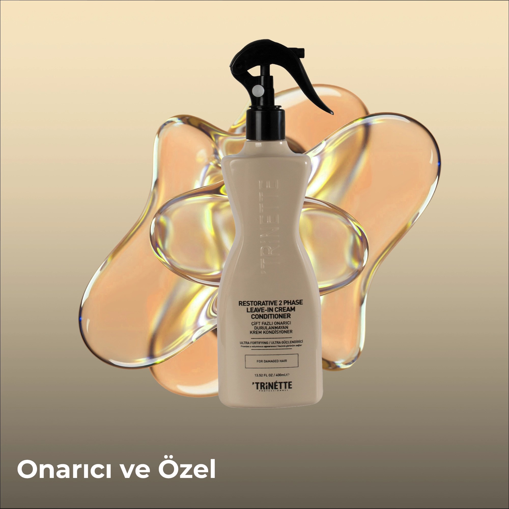 Trinette Professionnel Çift Fazlı Onarıcı Durulanmayan Krem Kondisyoner 400ML