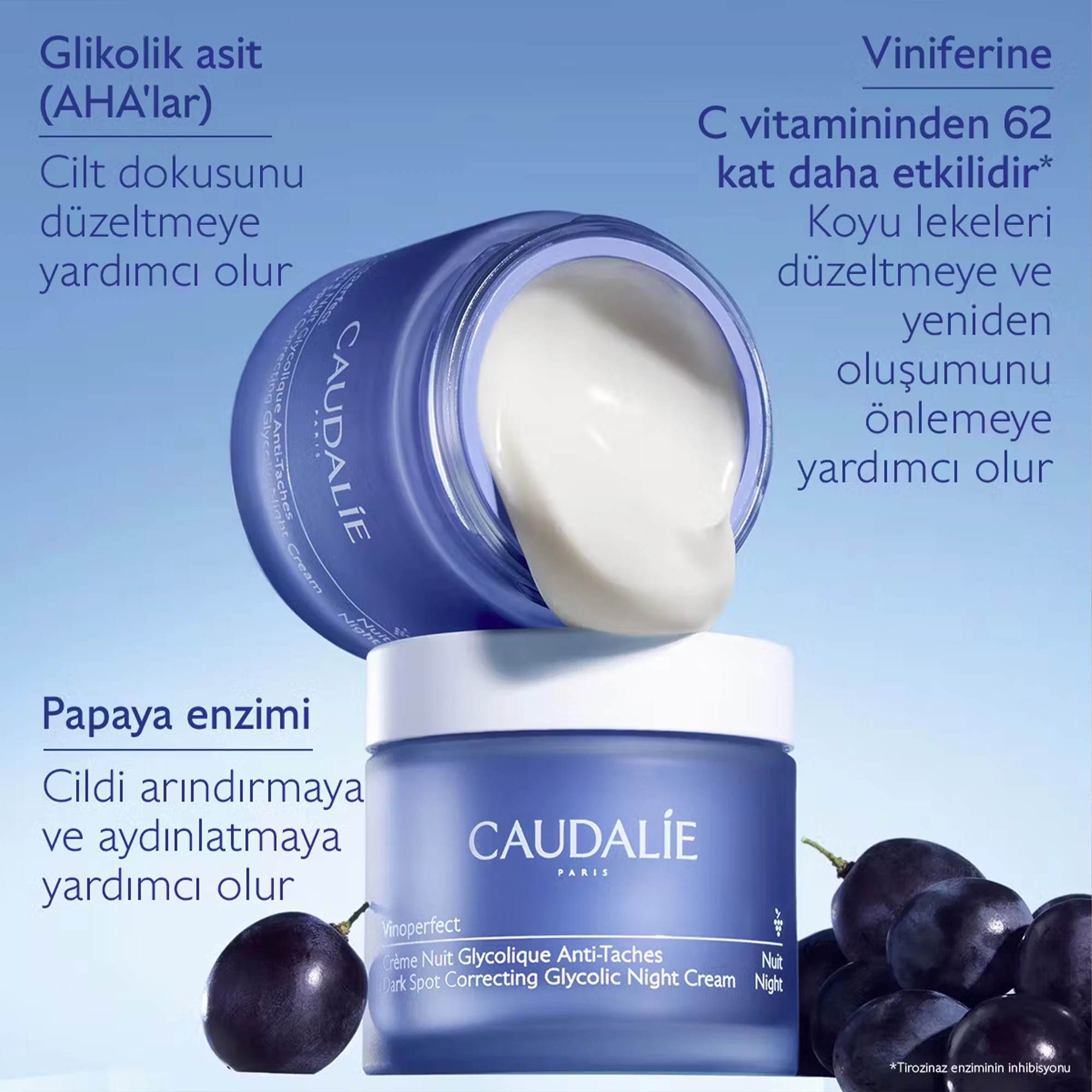 Caudalie Vinoperfect Dark Spot Leke Karşıtı Glikolik Gece Bakım Kremi 50 ml