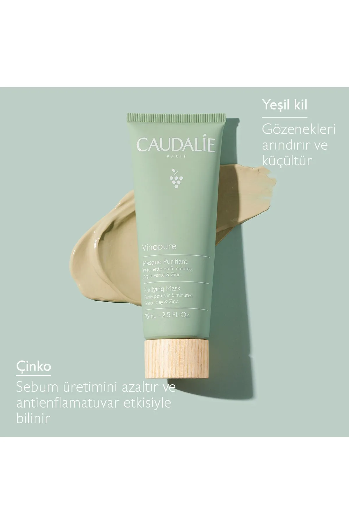 Caudalie Vinopure Hassas Kil Maskesi 75mL