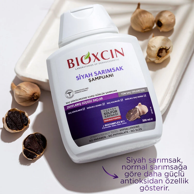 Bioxcin Saç Dökülmesine Karşı Siyah Sarımsak Şampuanı 300mL
