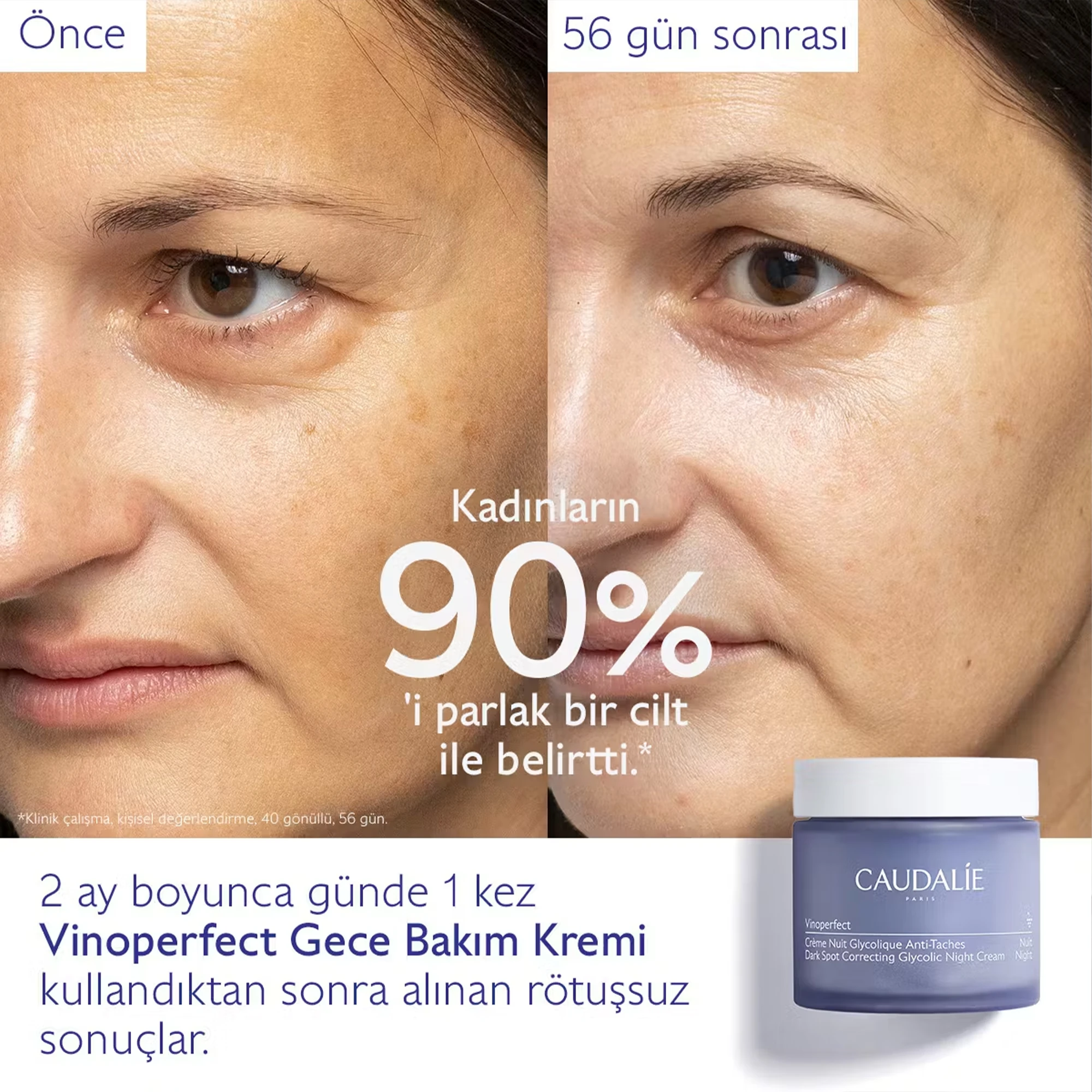 Caudalie Vinoperfect Dark Spot Leke Karşıtı Glikolik Gece Bakım Kremi 50 ml