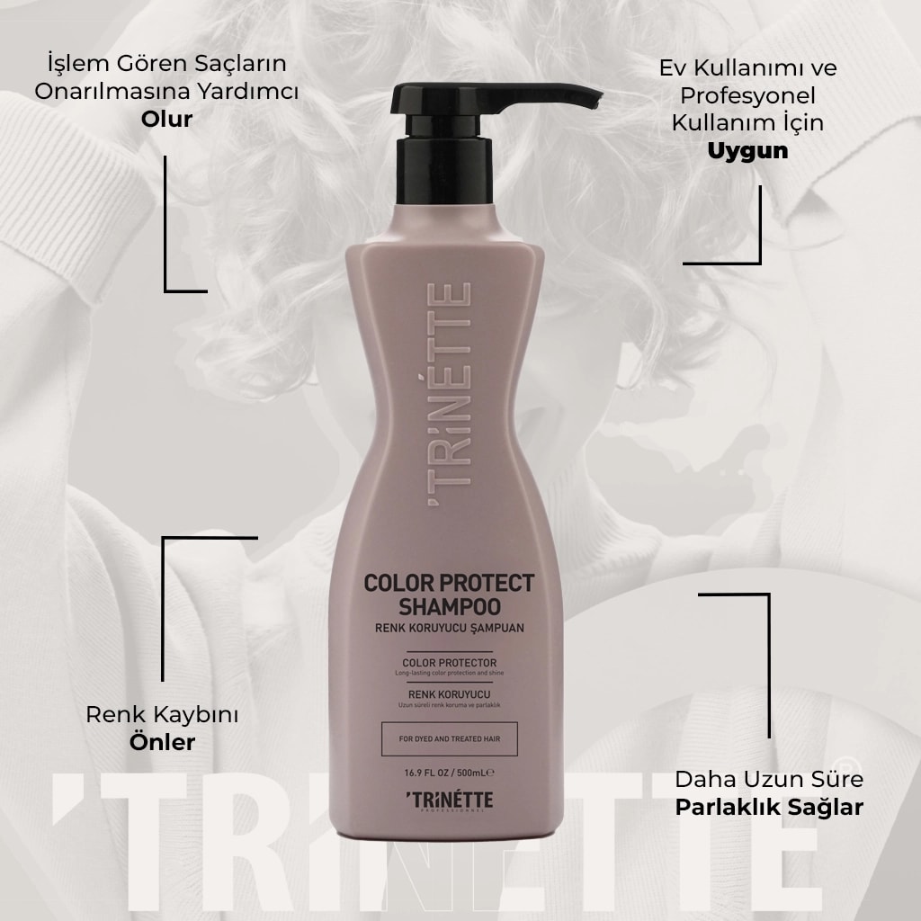 Trinette Professionnel Boyalı Saçlar İçin Renk Koruyucu Profesyonel Şampuan 500ML