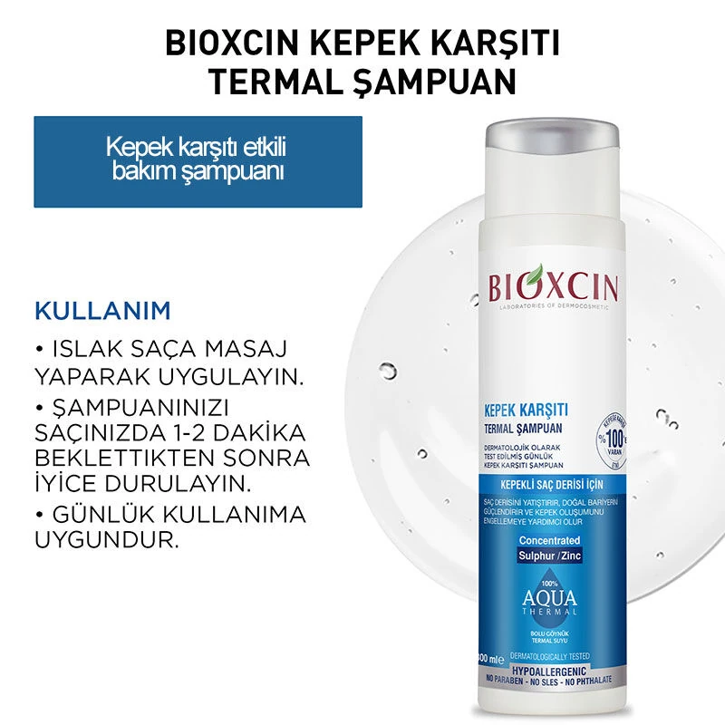 Bioxcin Aqua Thermal Kepek Karşıtı Bakım Şampuanı 300mL