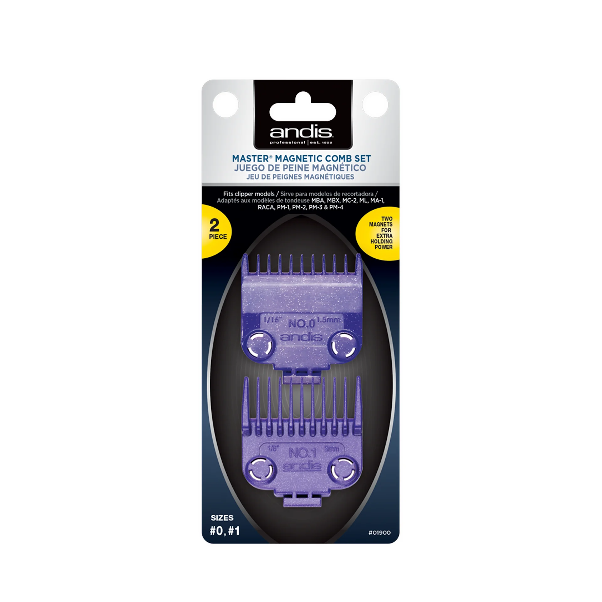 Andis Master® Magnetic Comb 2'li Set Çift Magnetik