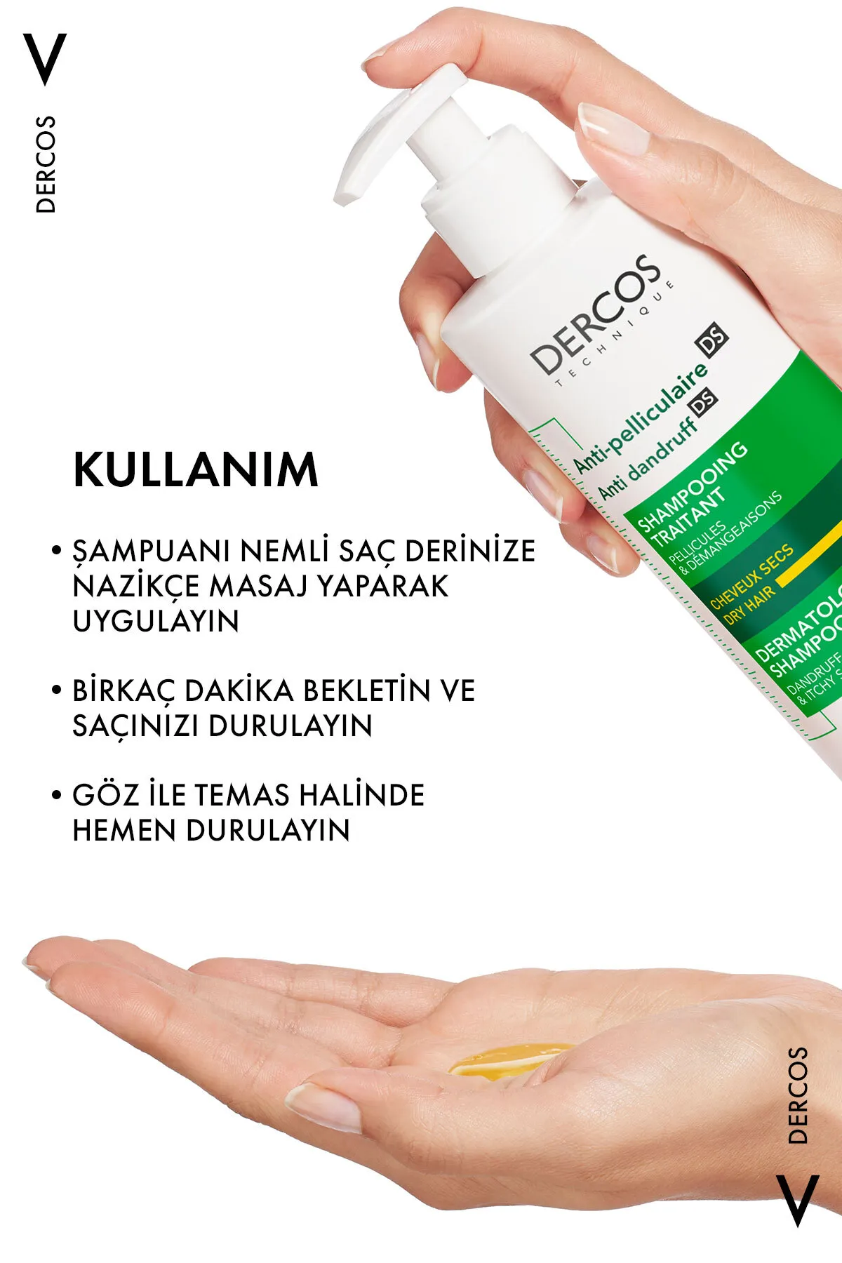 Vichy Dercos Anti-Dandruff Şampuan Kuru Saçlar için Kepek Karşıtı 390 ml