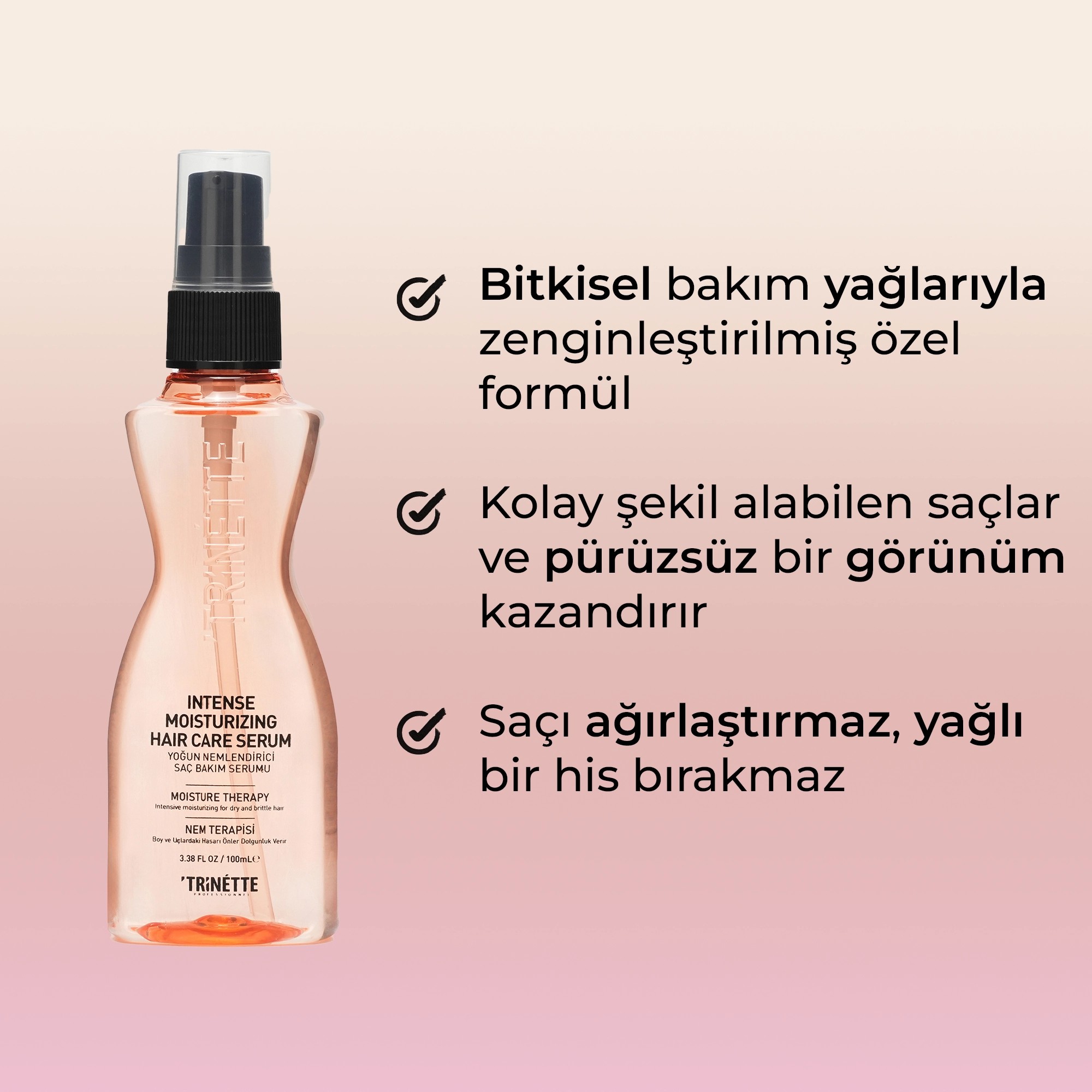 Trinette Professionnel Yoğun Nemlendirici Saç Bakım Serumu 100ML