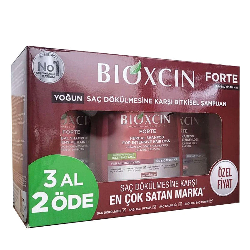 Bioxcin Forte Saç Dökülmesine Karşı Bakım Şampuan Seti 3 AL 2 ÖDE