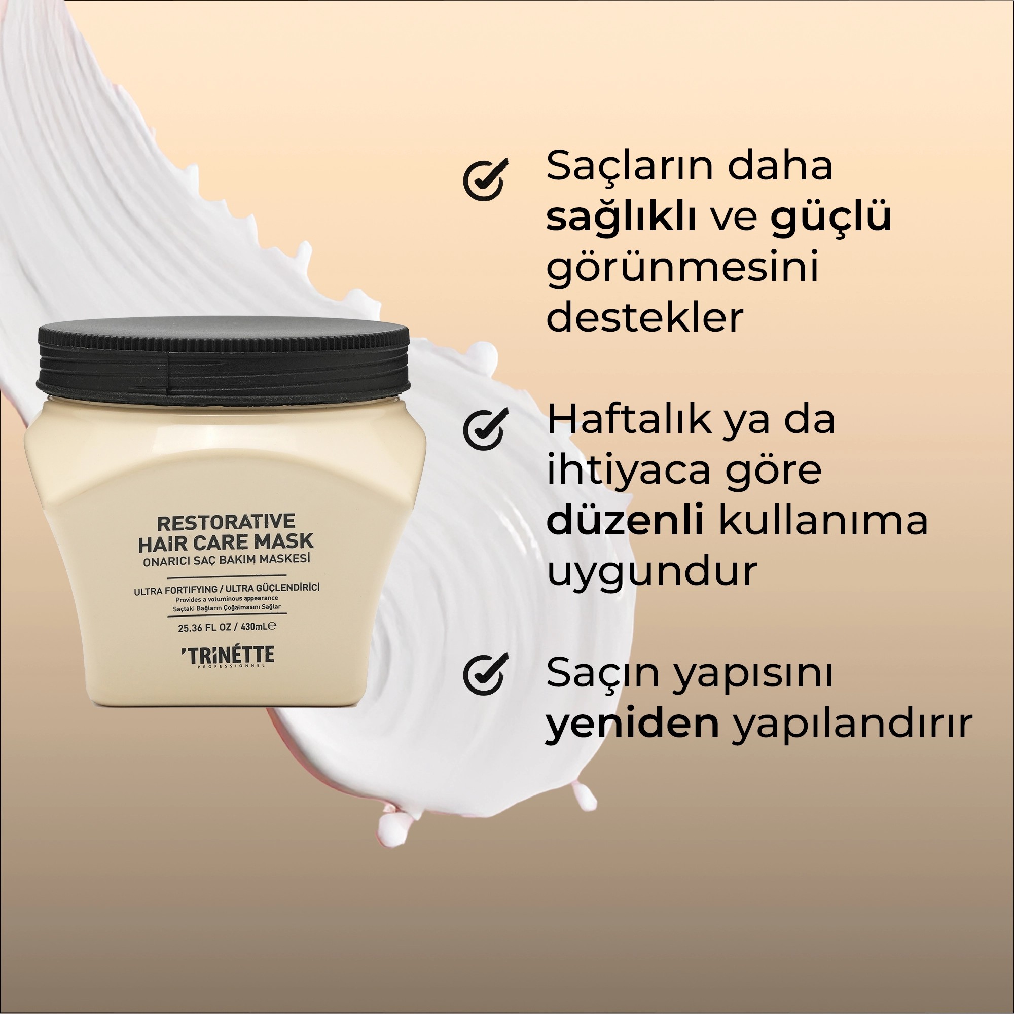 Trinette Professionnel Onarıcı Saç Bakım Maskesi 430ML