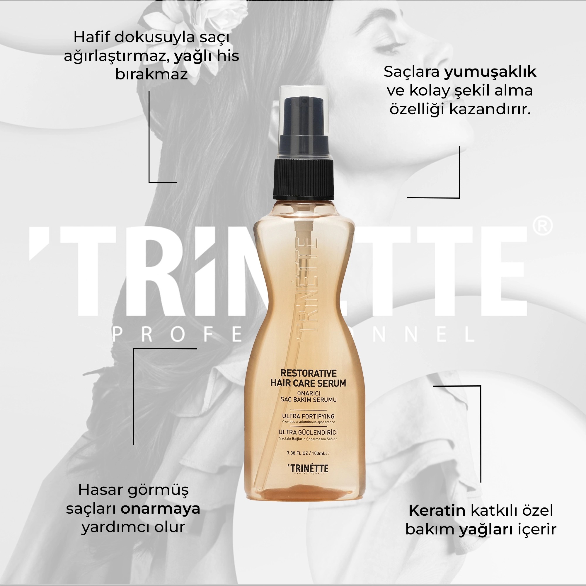 Trinette Professionnel Onarıcı Saç Bakım Serumu 100ML