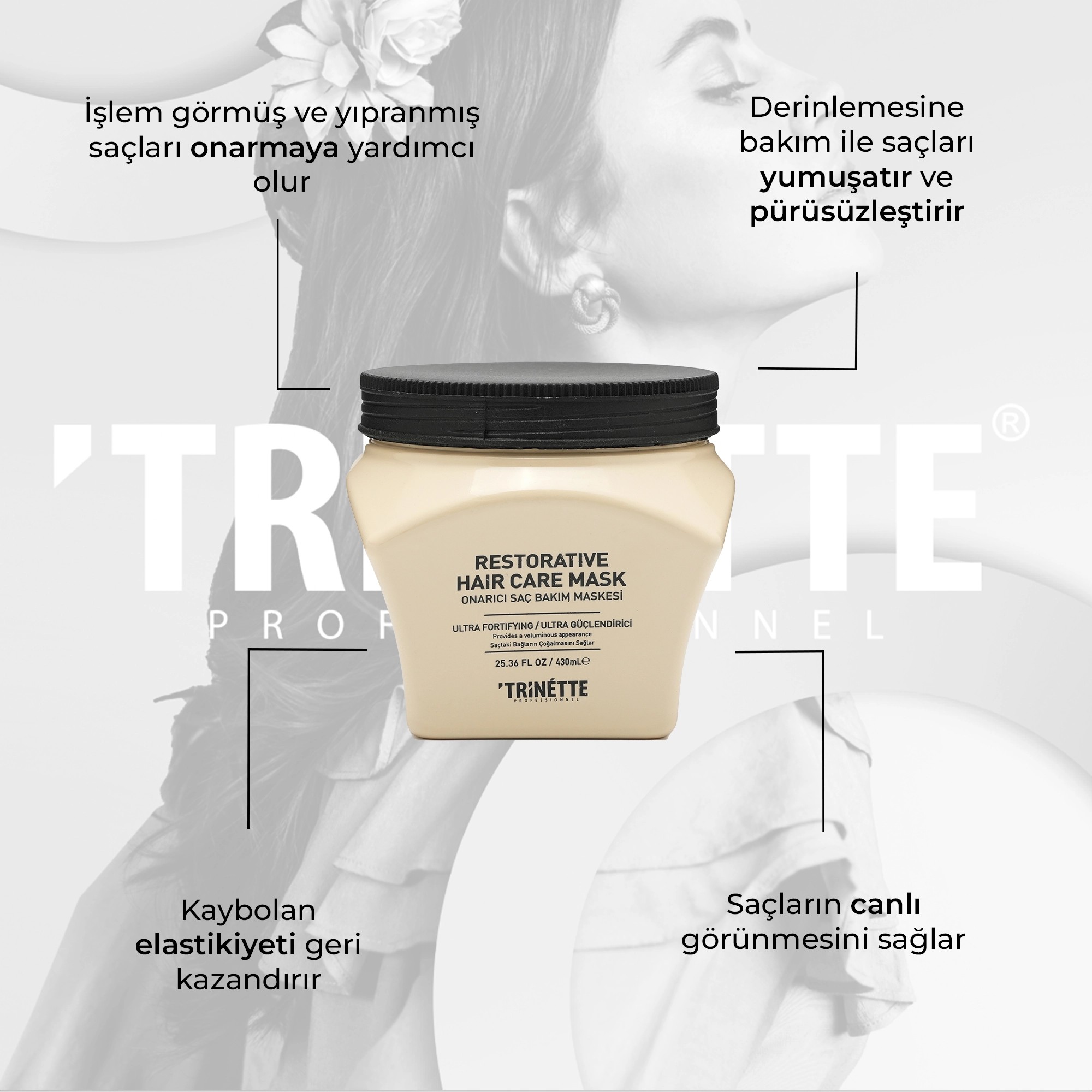 Trinette Professionnel Onarıcı Saç Bakım Maskesi 430ML