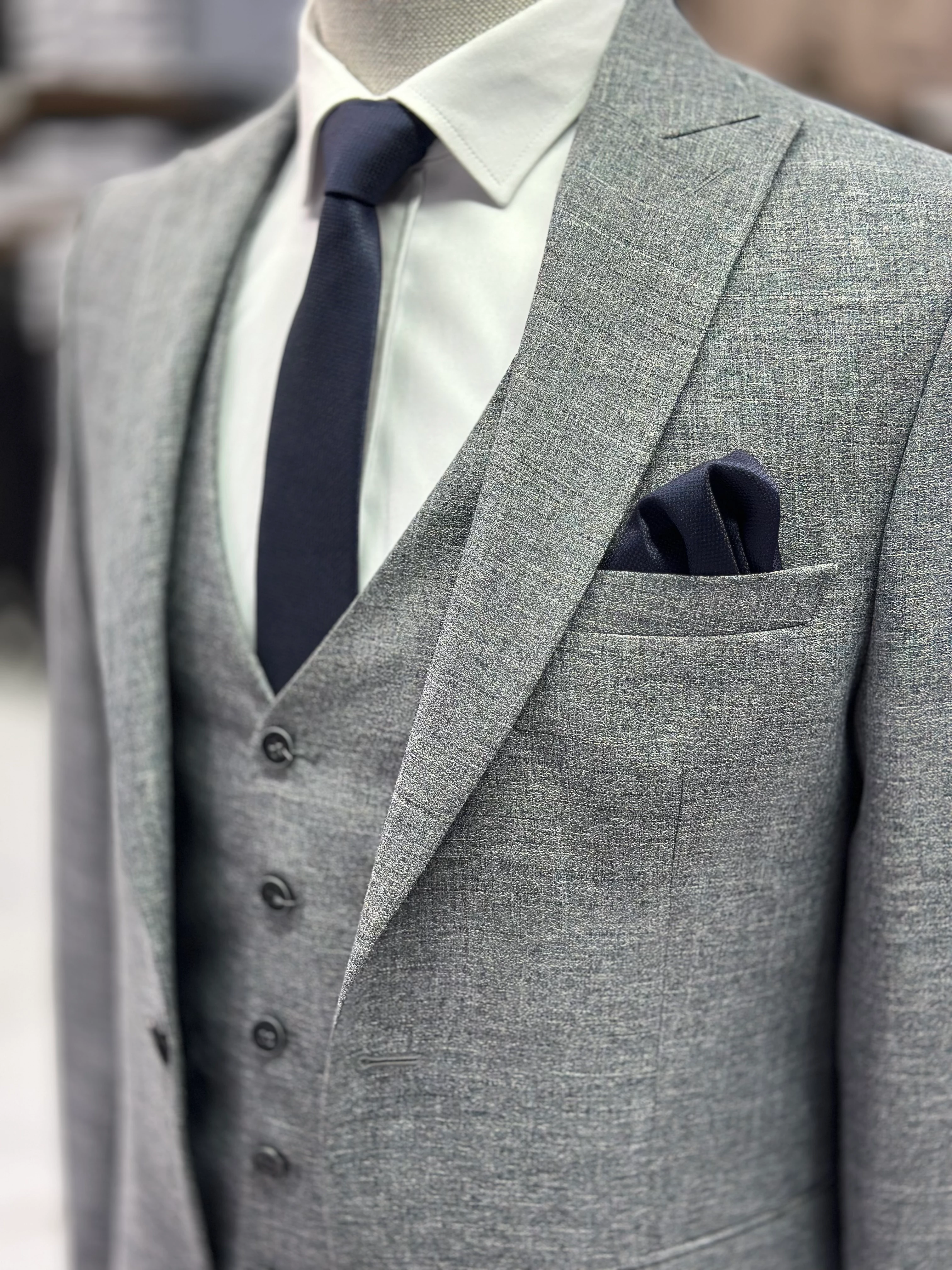 Kırçıllı Yelekli Takım Elbise XW193