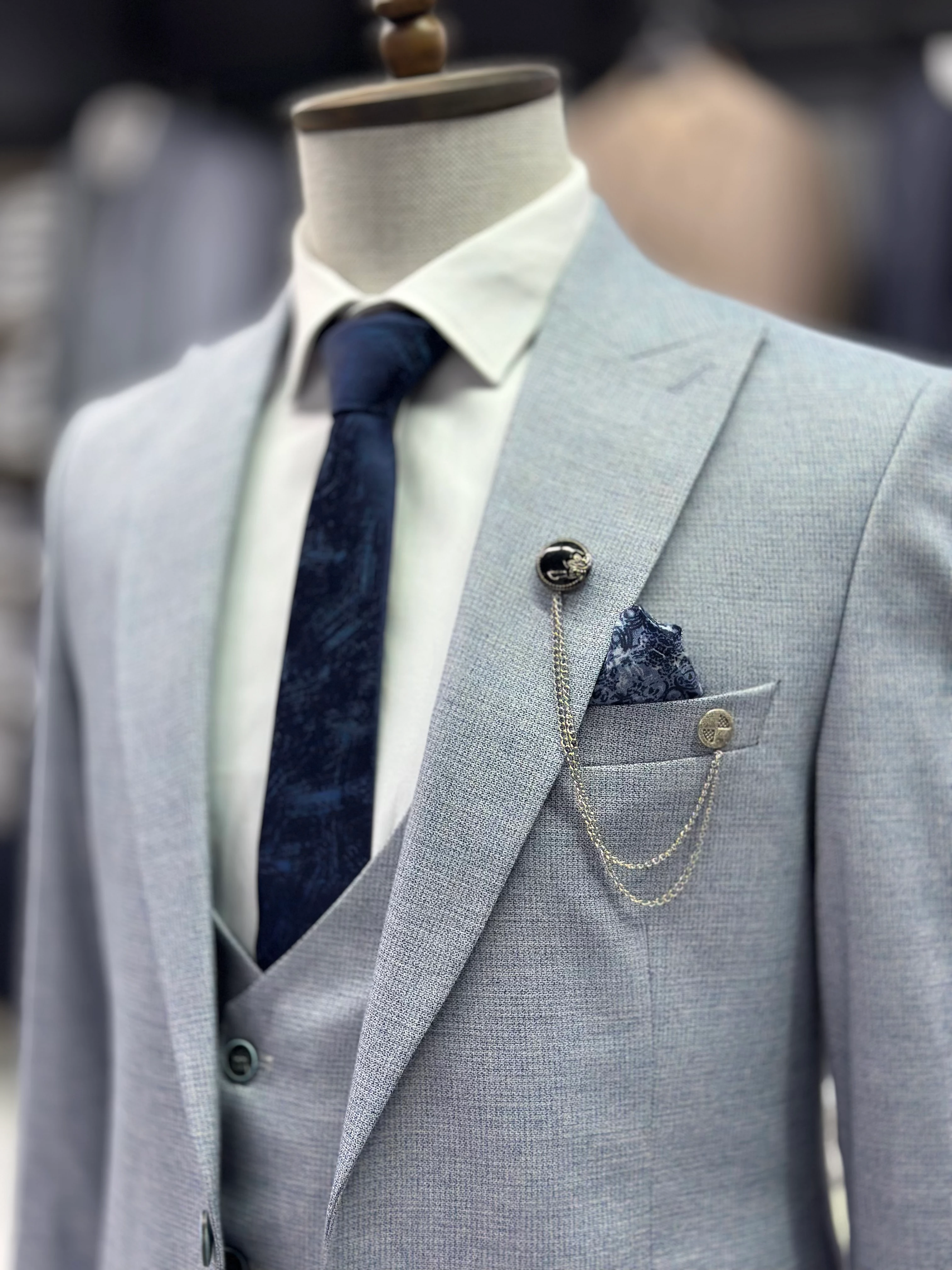 Desenli Yelekli Takım Elbise TY76VAS