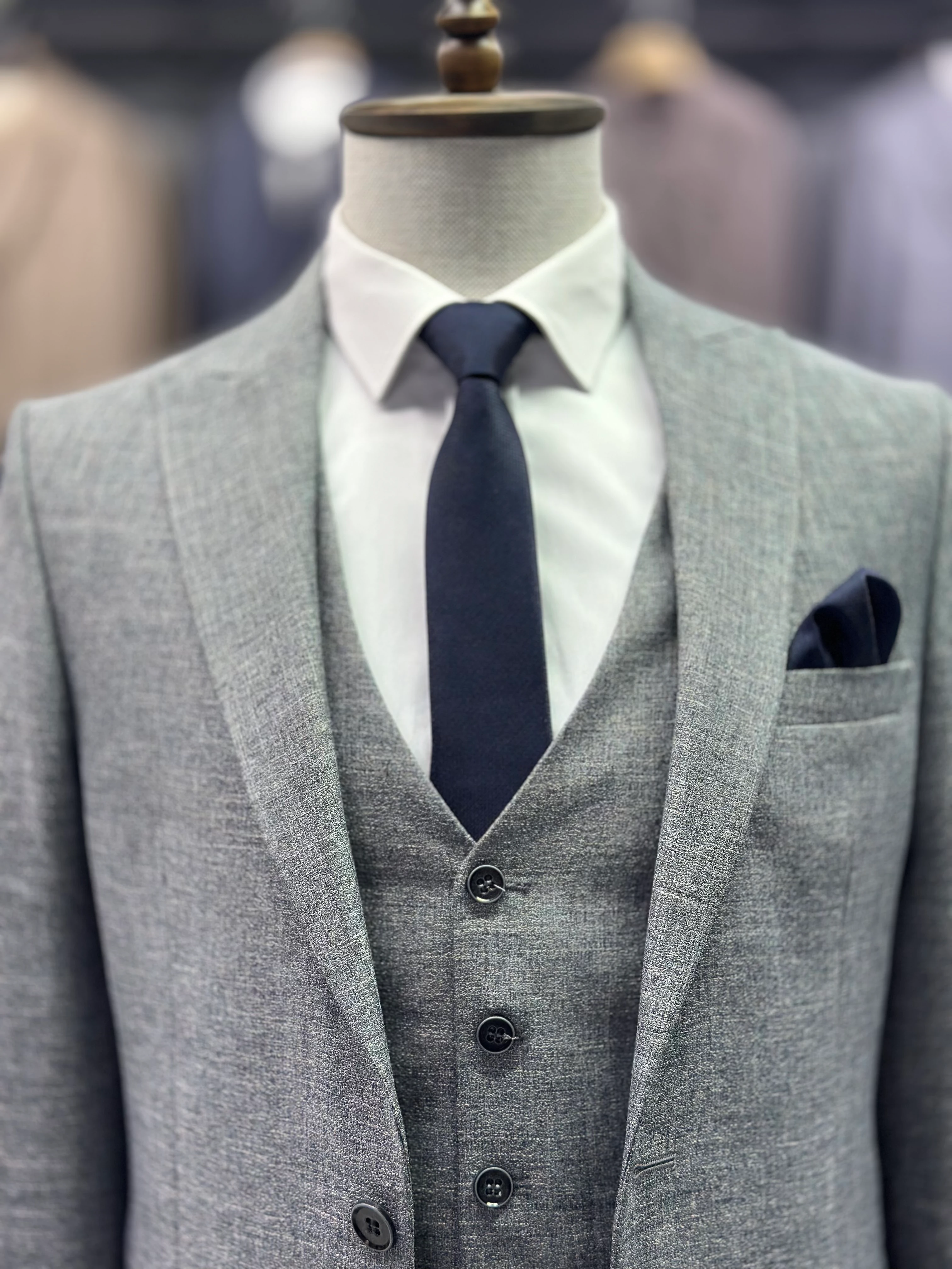 Kırçıllı Yelekli Takım Elbise XW193