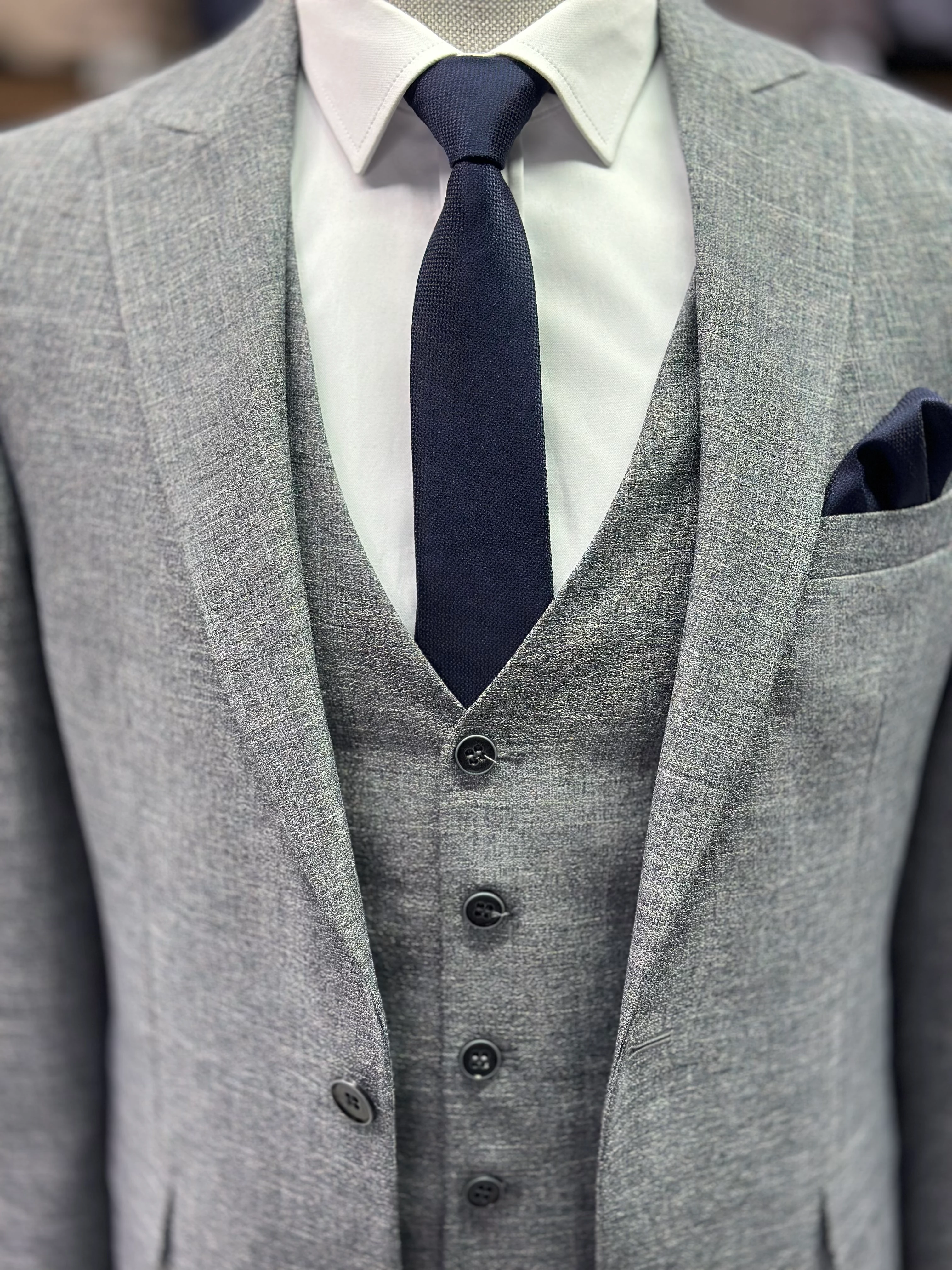 Kırçıllı Yelekli Takım Elbise XW193