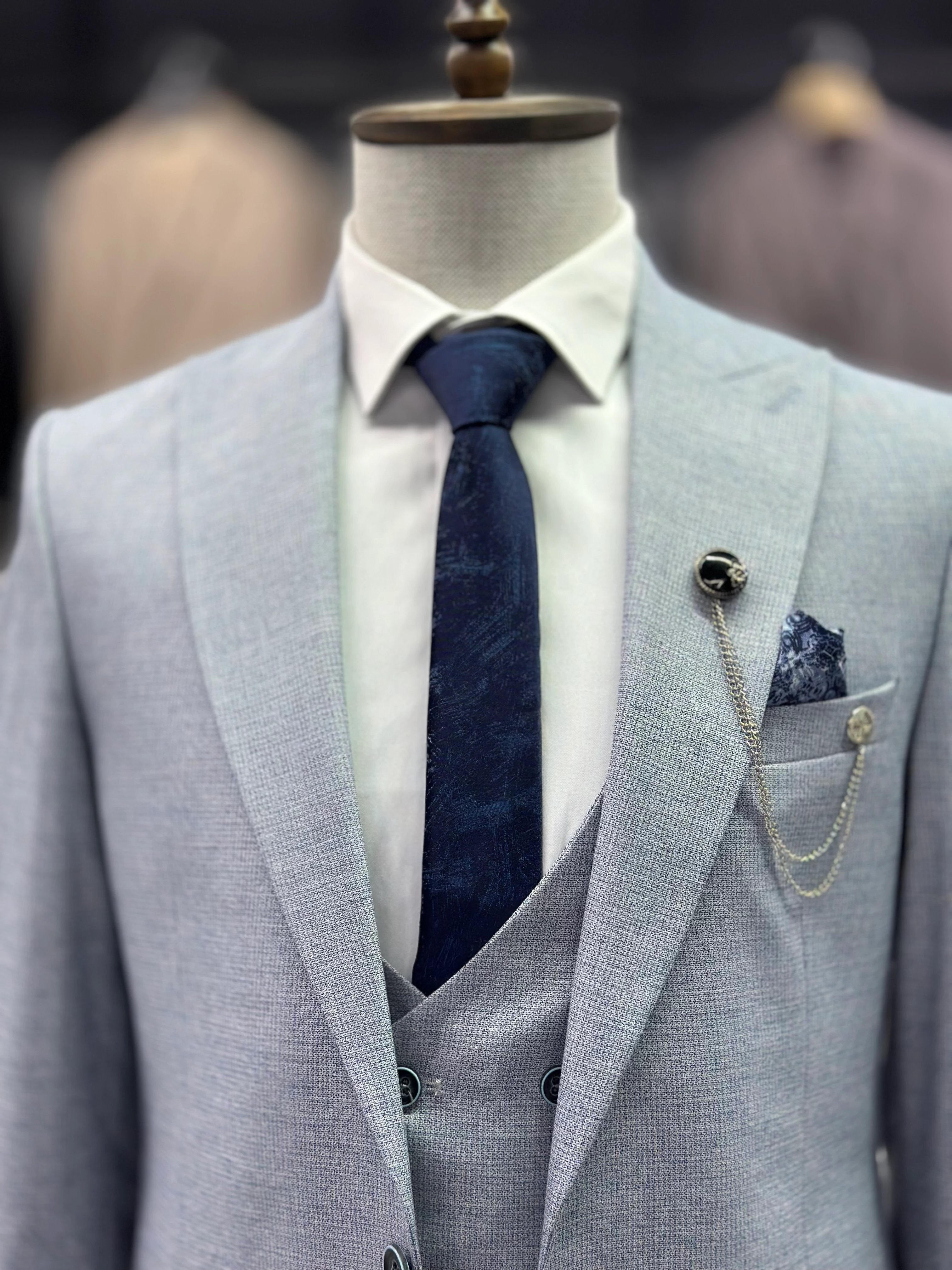 Desenli Yelekli Takım Elbise TY76VAS