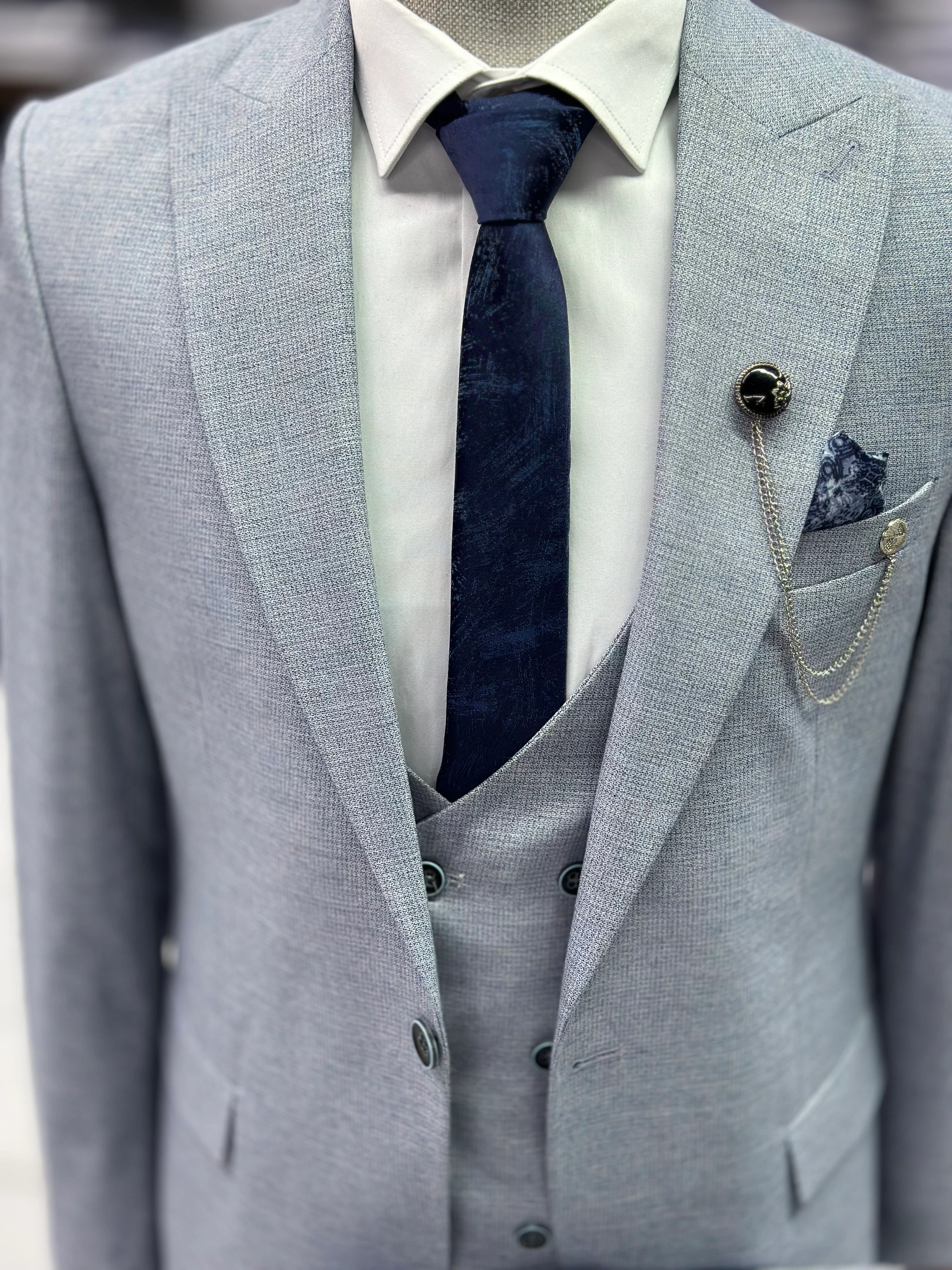 Desenli Yelekli Takım Elbise TY76VAS