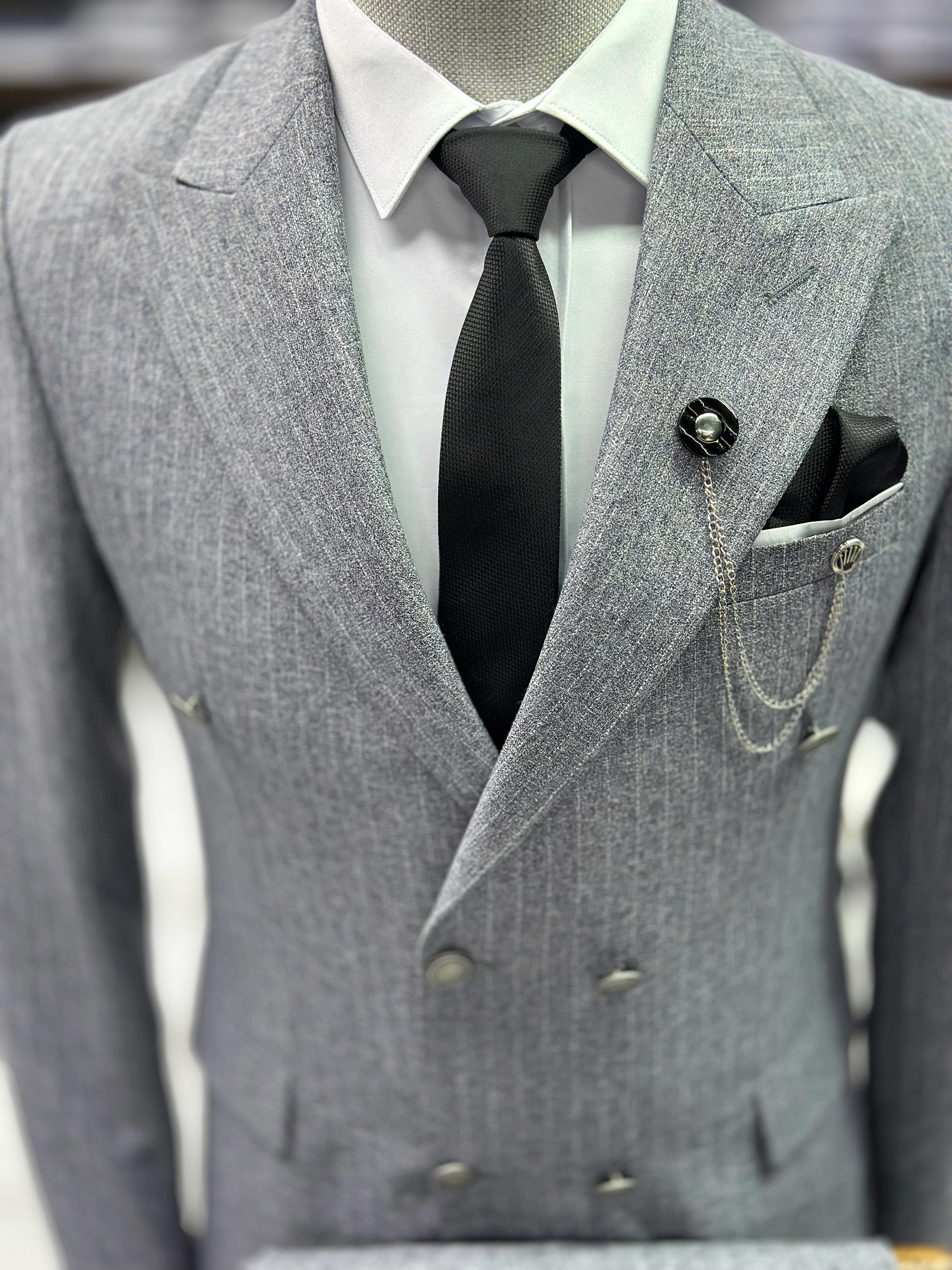 Çizgili Kruvaze Takım Elbise 