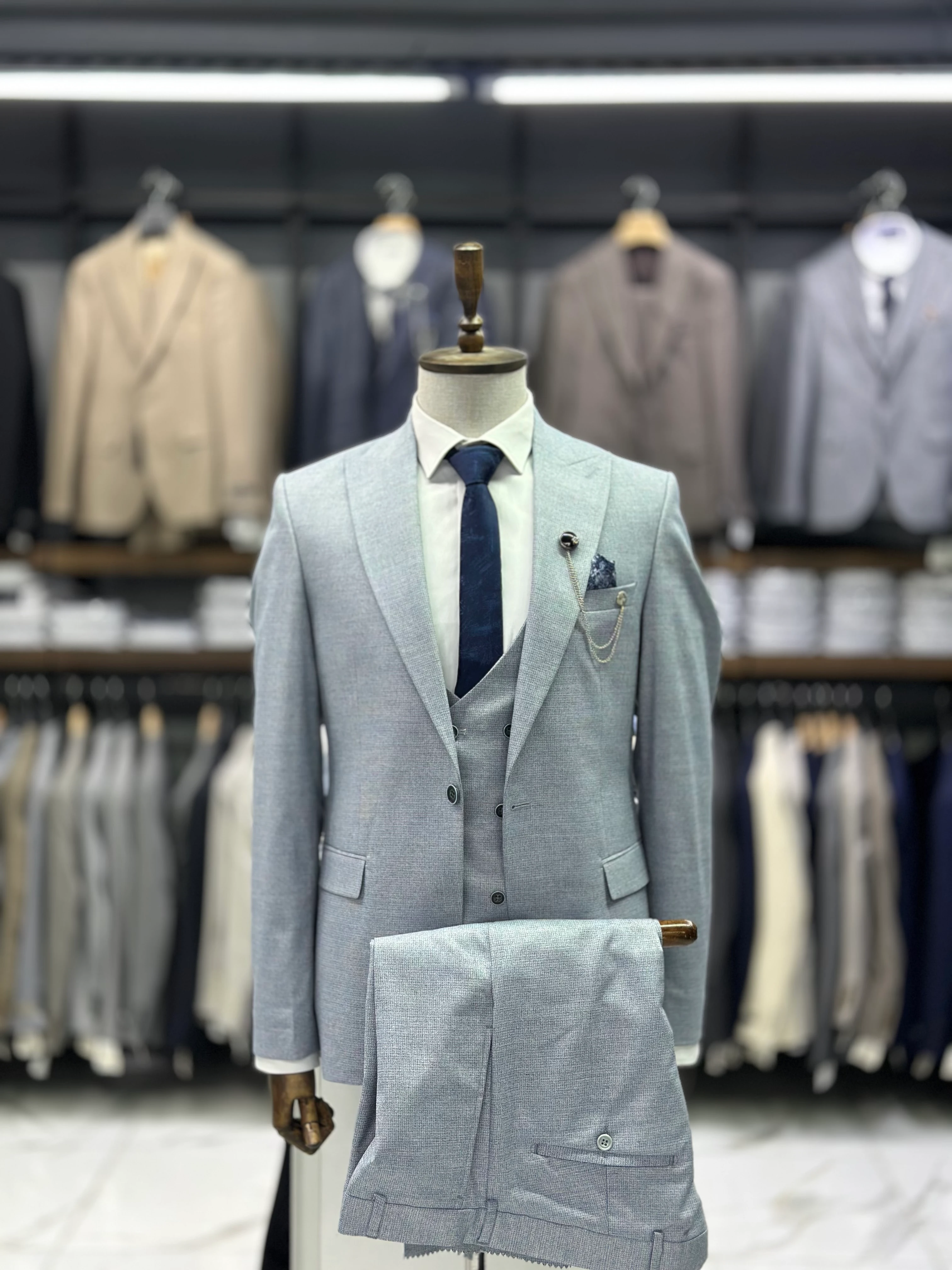 Desenli Yelekli Takım Elbise TY76VAS