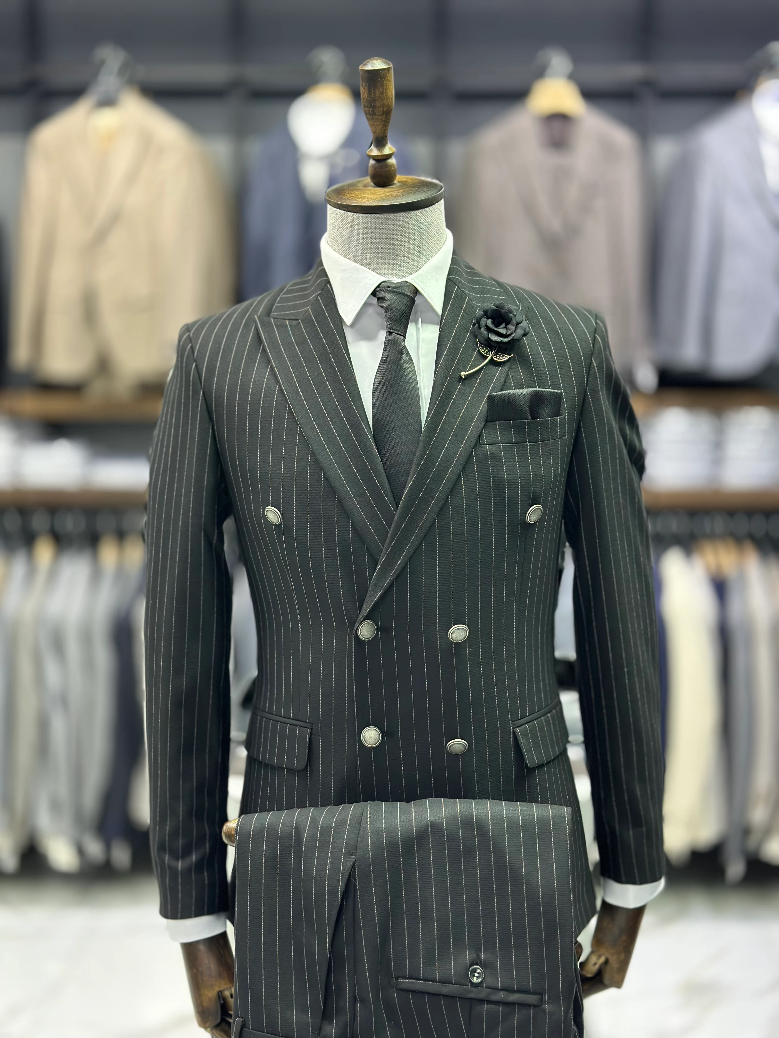 Çizgili Kruvaze Takım Elbise DGR365