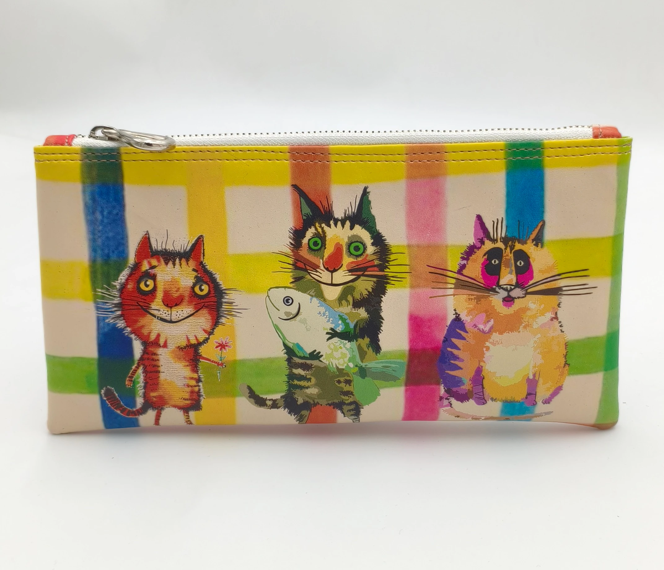 Deri Cüzdan Kareli Kedi