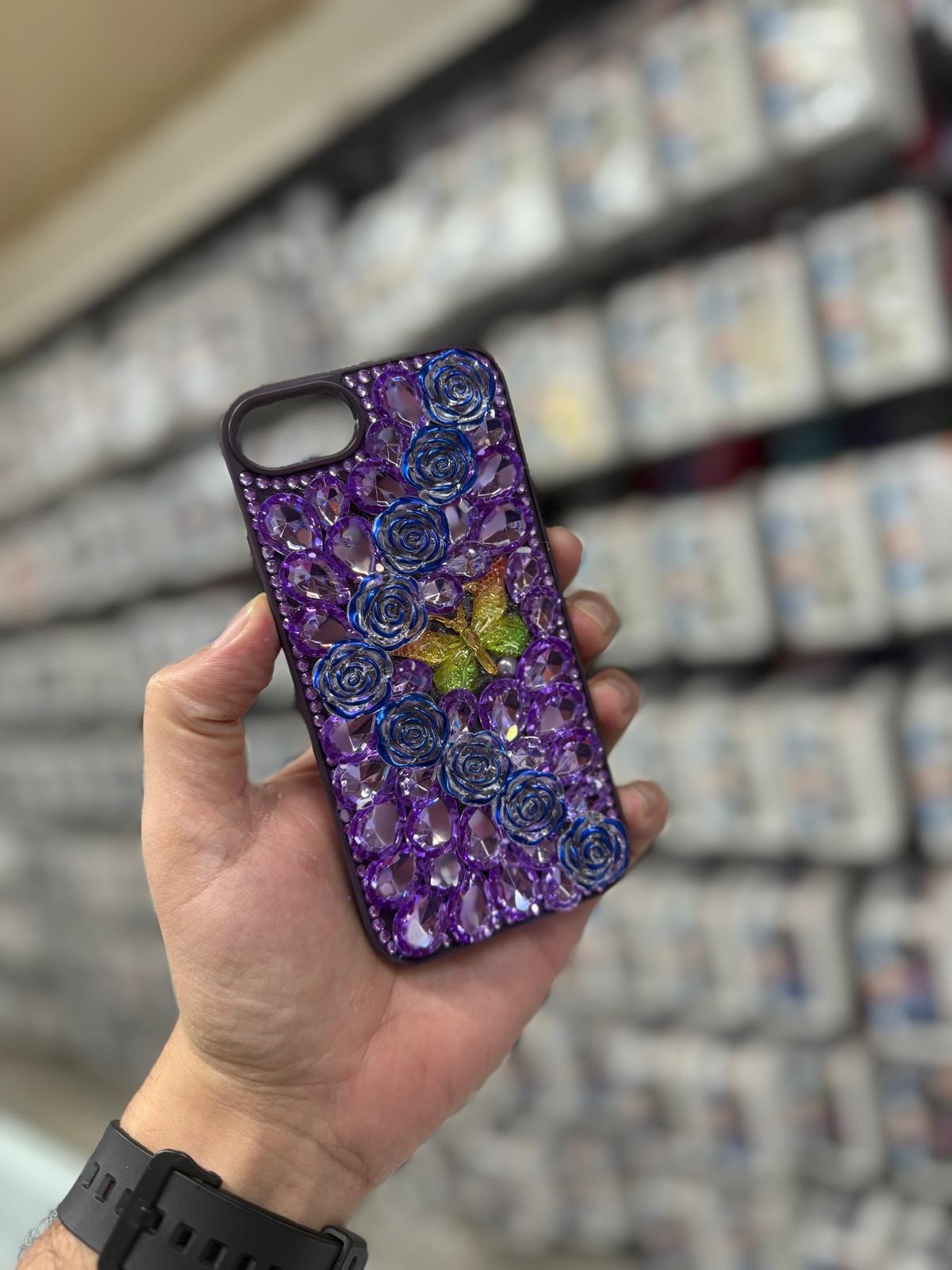 iPhone Uyumlu Daisy Çiçekli Silikon Kılıf – Şeffaf & Renkli - Mor