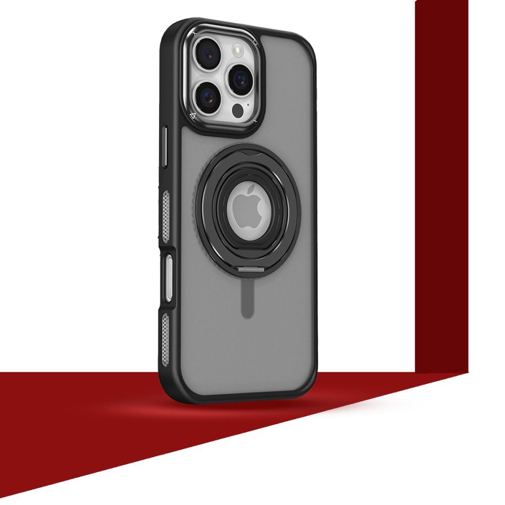iPhone Uyumlu -Lens Hediyeli Protentive Silikon Standlı Magsafe Kılıf