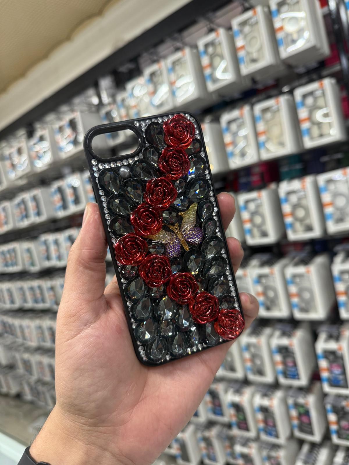 iPhone Uyumlu Daisy Çiçekli Silikon Kılıf – Şeffaf & Renkli - Siyah