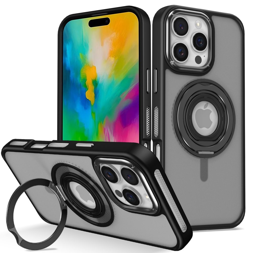iPhone Uyumlu -Lens Hediyeli Protentive Silikon Standlı Magsafe Kılıf