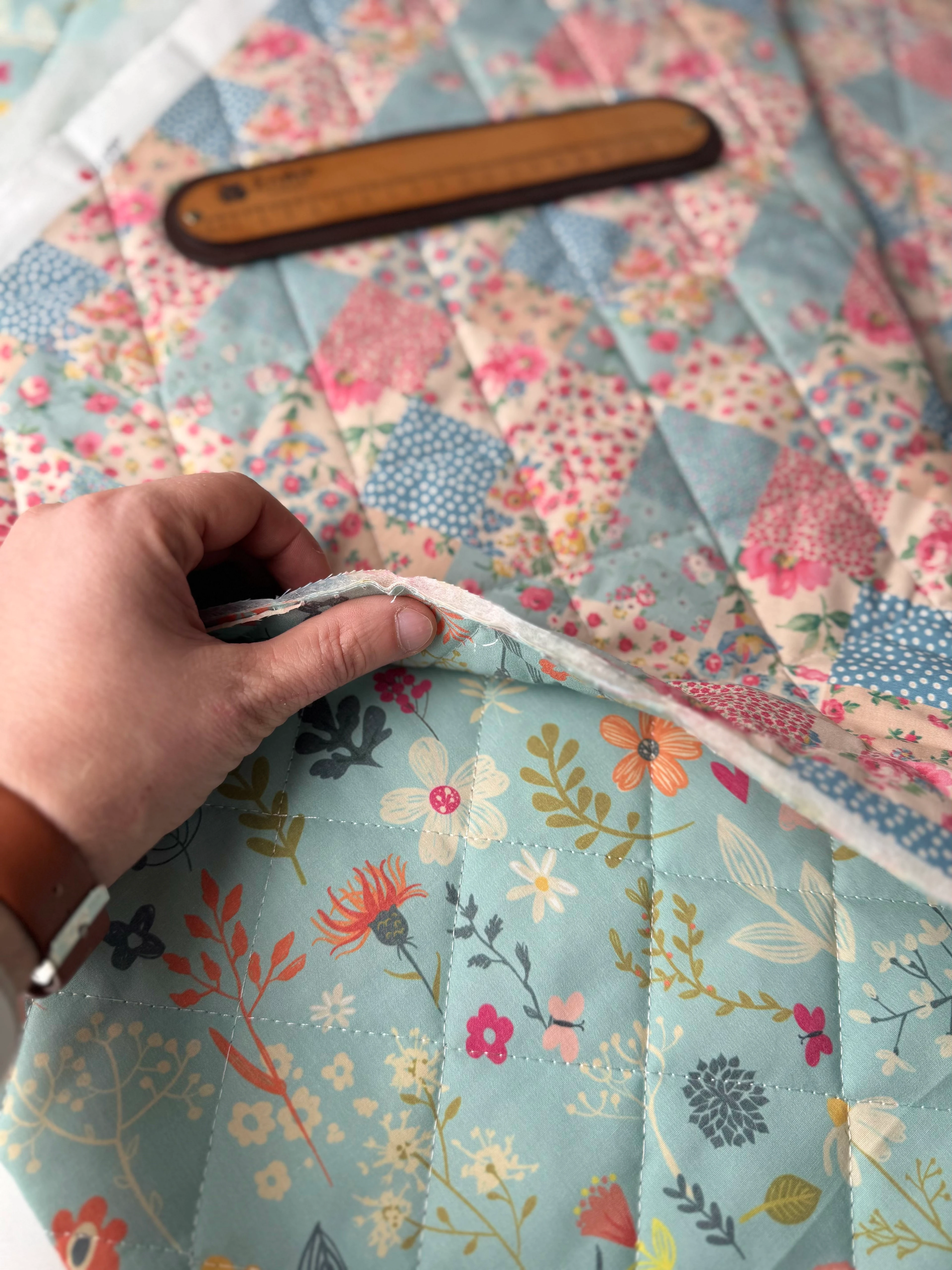 Çiçek Bahçesi / Vintage Kırkyama Çift Taraflı Poplin Kapitone