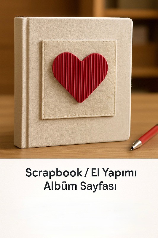 Kalp 3 Boyutlu Keten Kumaş